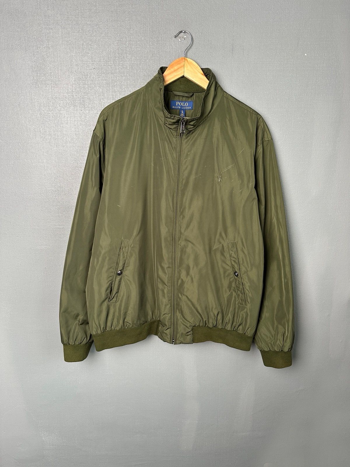 Polo Ralph Lauren POLO RALPH LAUREN Khaki Green Bomber Jacket Tartan Lined XL Size US XL / EU 56 / 4 - 1 Thumbnail