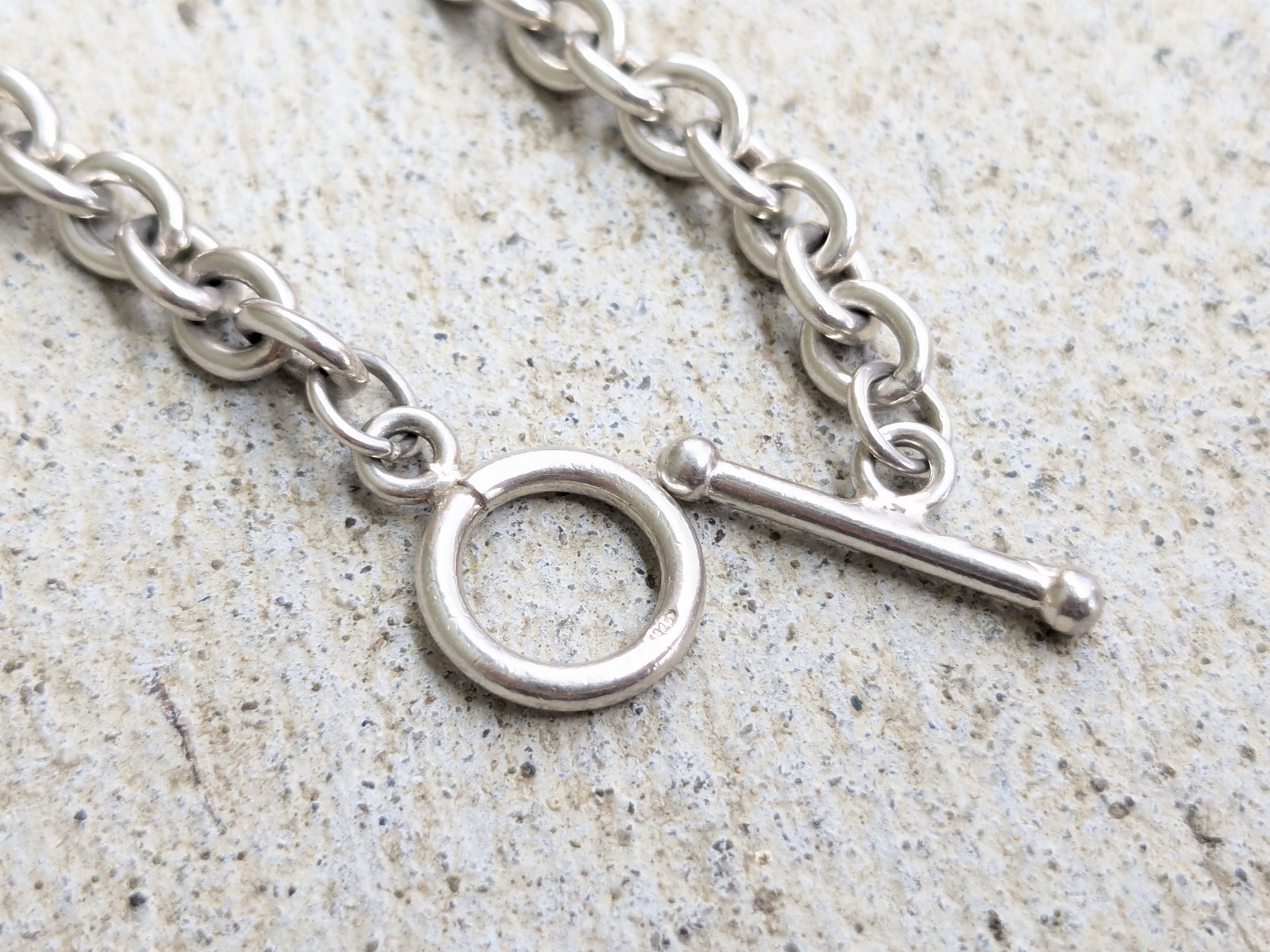 Jewelry Vintage Sterling Silver Bracelet Round Rolo Chain 7.5" Y2K Size ONE SIZE - 8 Thumbnail