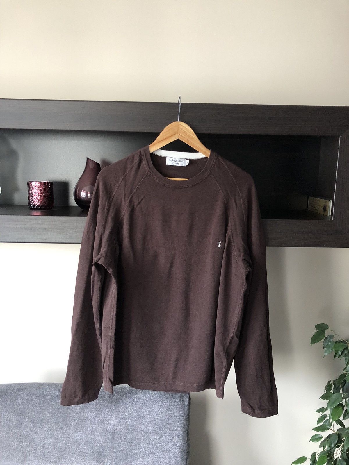 Saint Laurent Paris Vintage 00s Yves Saint Laurent Brown Lightweight Sweater Size US XL / EU 56 / 4 - 1 Thumbnail