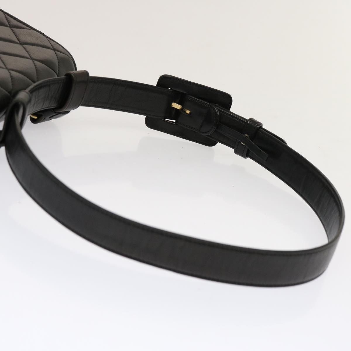 Chanel CHANEL Matelasse Turn Lock Waist Bag Lamb Skin Black CC Size ONE SIZE - 8 Thumbnail