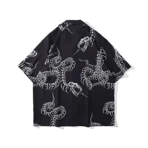 Designer Shirt made of thin material with the image of a dark dragon Size US XL / EU 56 / 4 - 2 Thumbnail