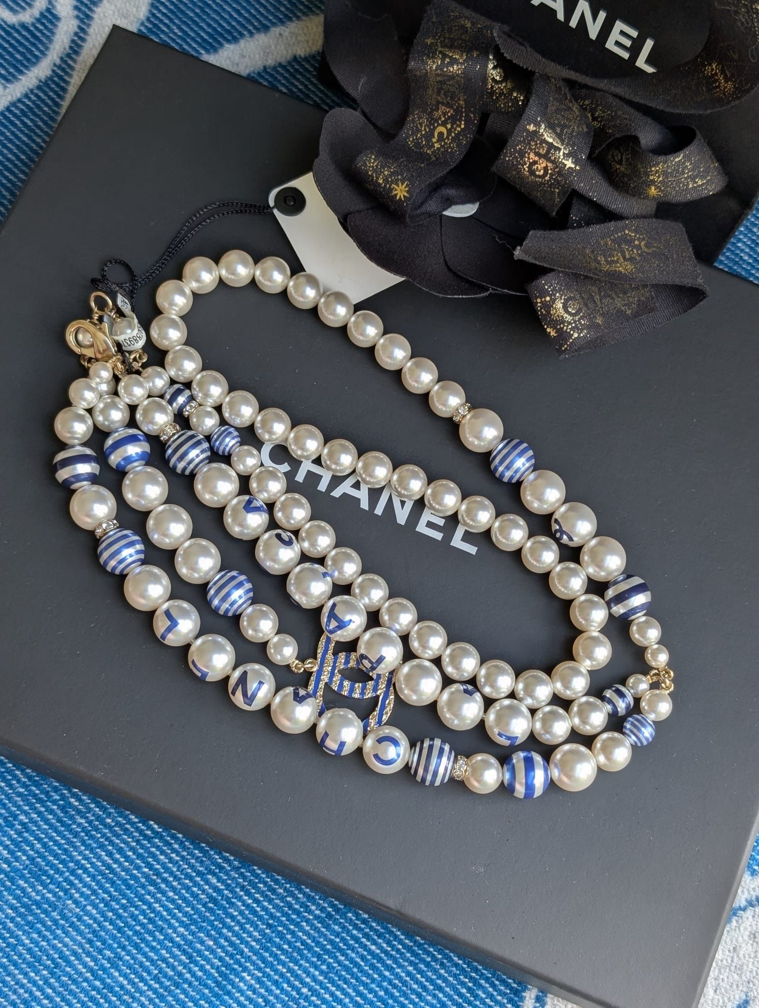 Chanel Chanel CC P19C La Pausa Pearl Logo GHW necklace belt tag Size ONE SIZE - 9 Thumbnail