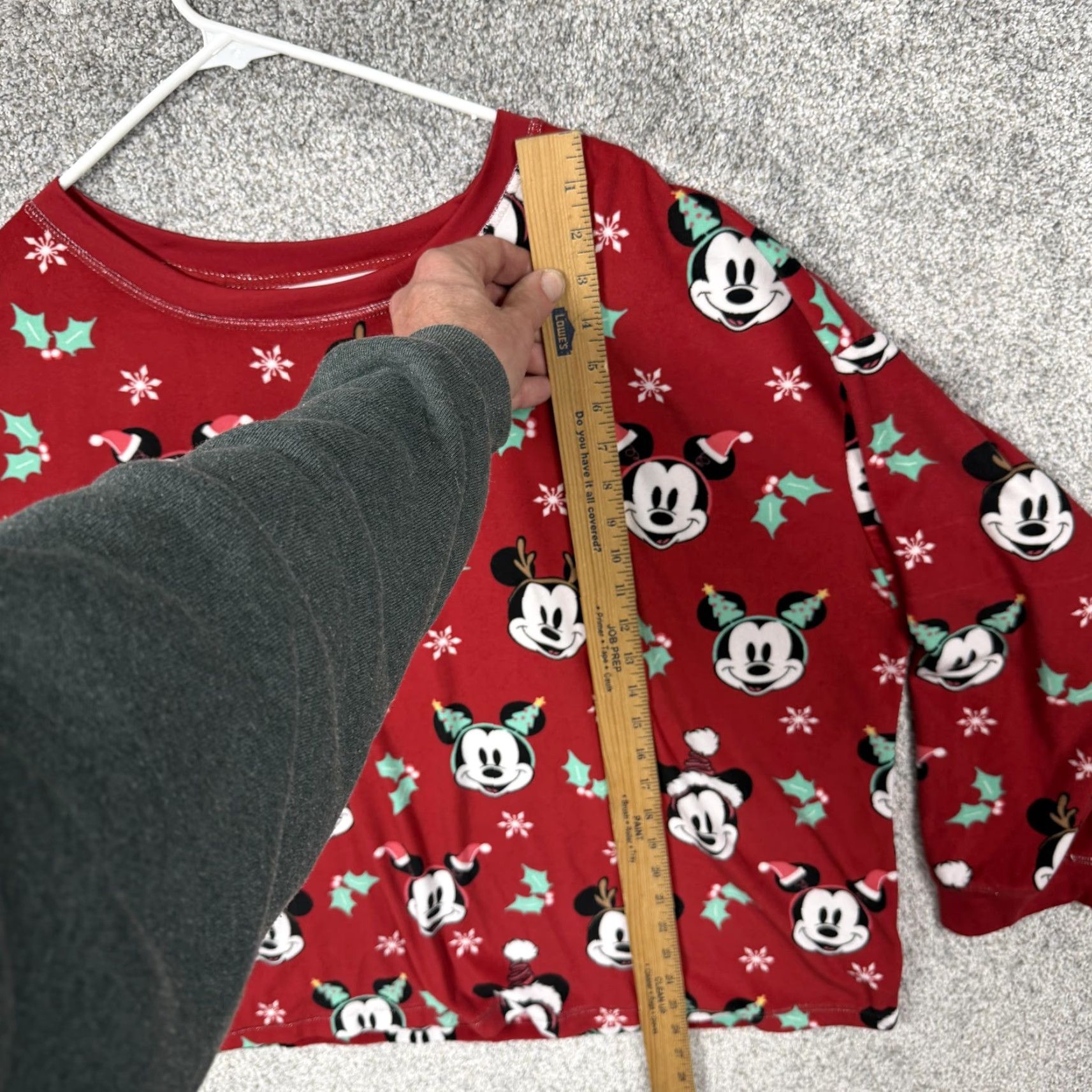 Disney VINTAGE Disney Mickey Mouse Pajama Set Womens 3X Red Fleece Christmas Holiday Sleepwear Size ONE SIZE - 3 Thumbnail