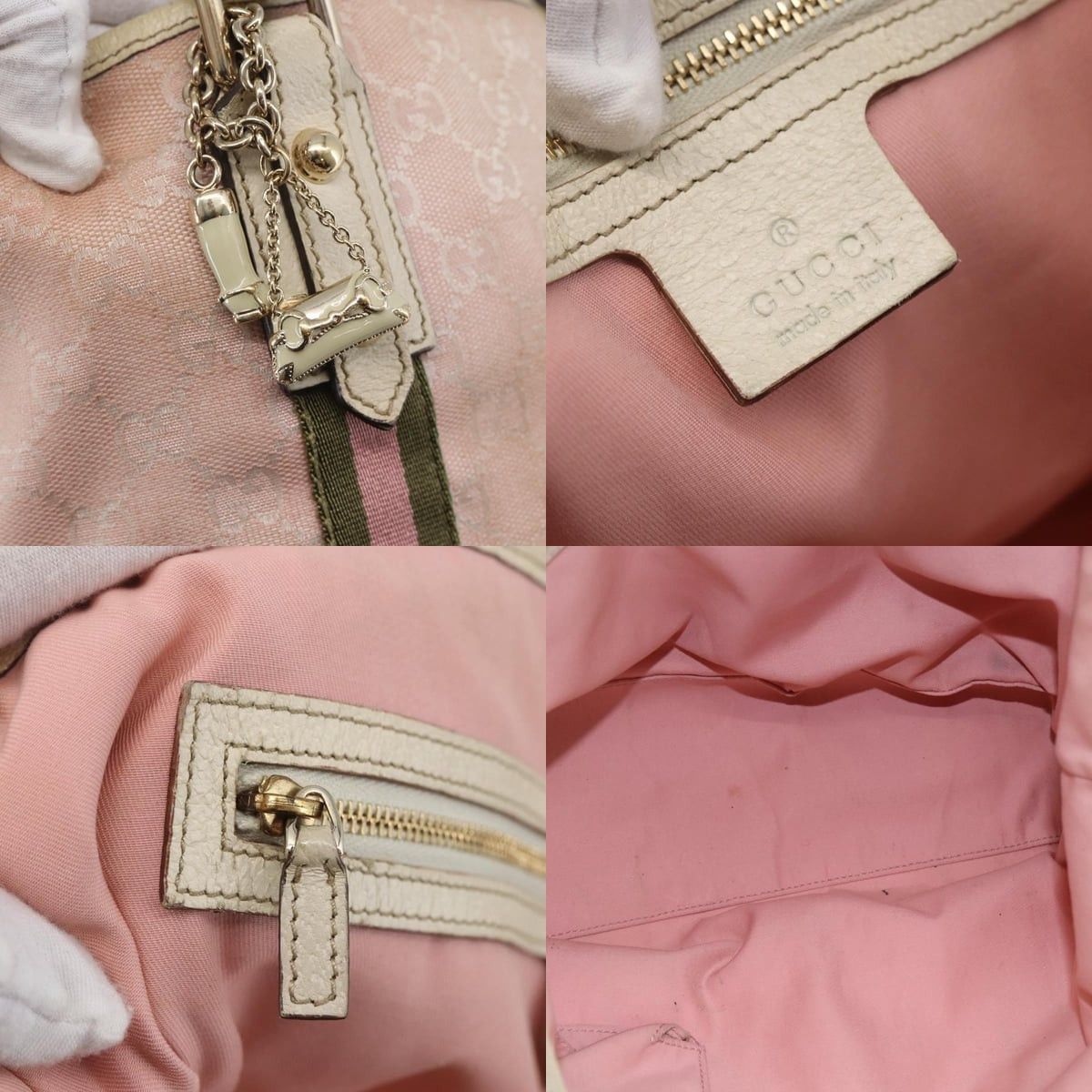 Gucci GUCCI GG Canvas Sherry Line Tote Bag Pink Gold Size ONE SIZE - 11 Thumbnail