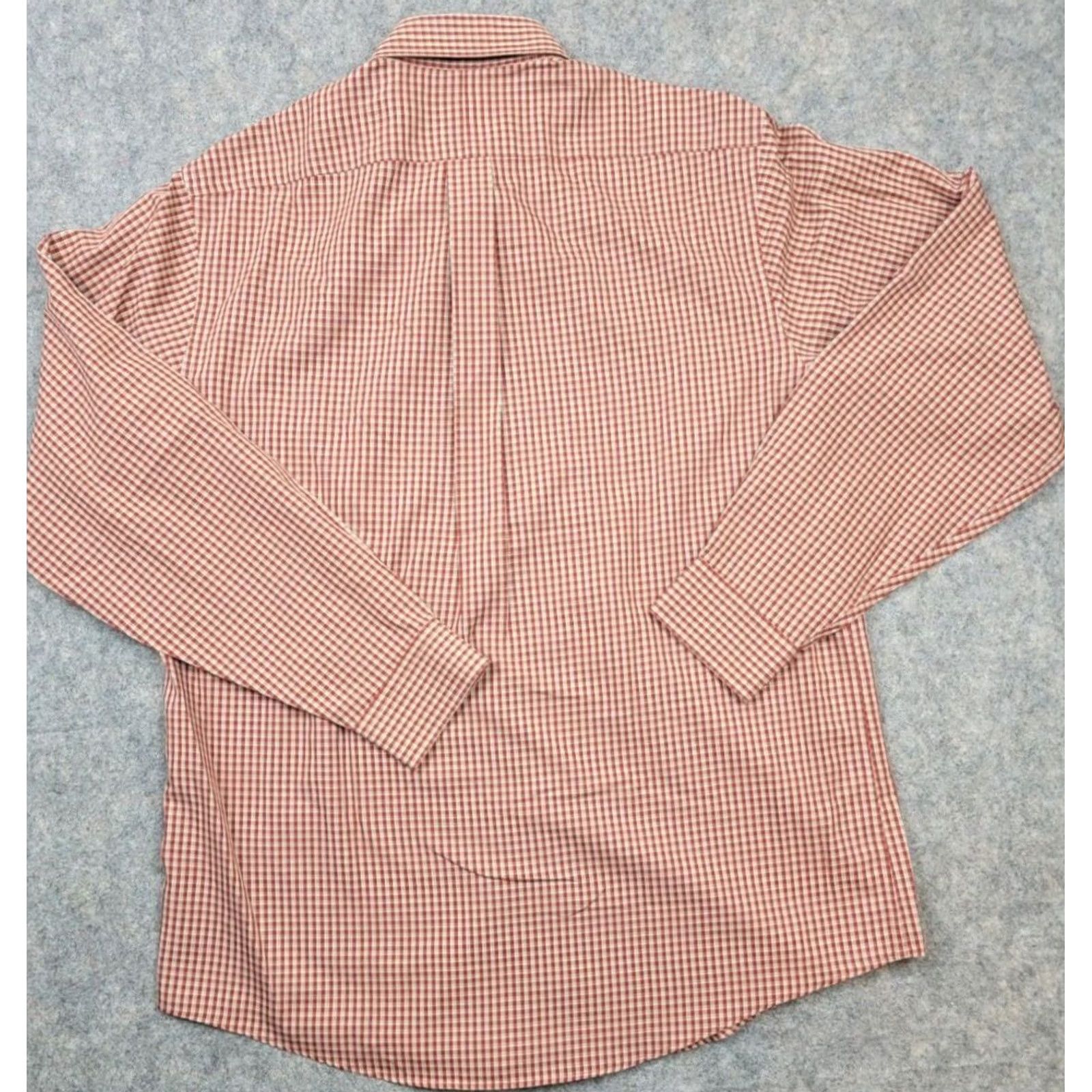 Vintage L.L. Bean Shirt Mens Medium Red Check Long Sleeve Button Down Wrinkle Resistant Size US M / EU 48-50 / 2 - 2 Thumbnail