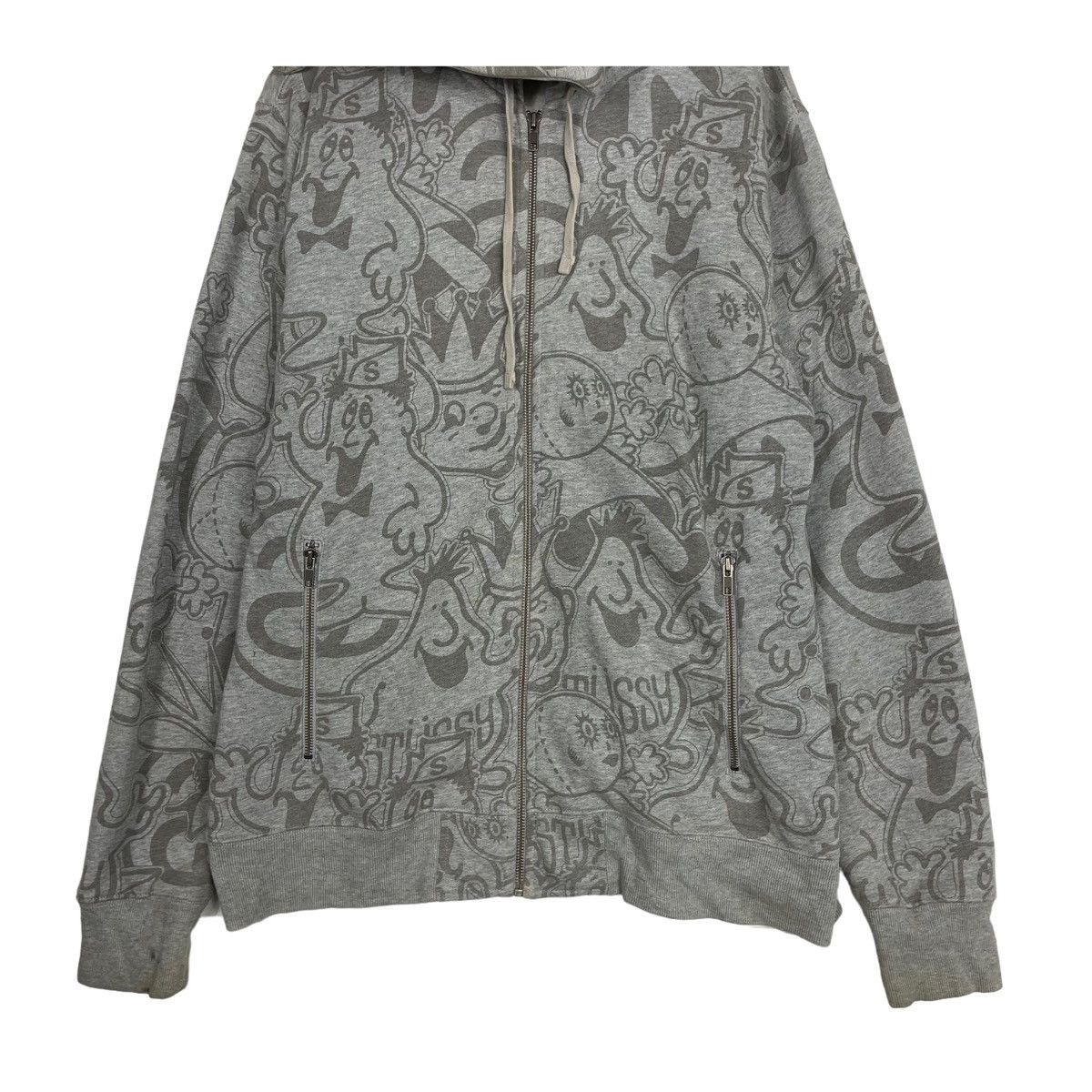 Stussy 💥STUSSY CLOWN CARTOON OVERPRINTS HOODIE Size US L / EU 52-54 / 3 - 5 Thumbnail