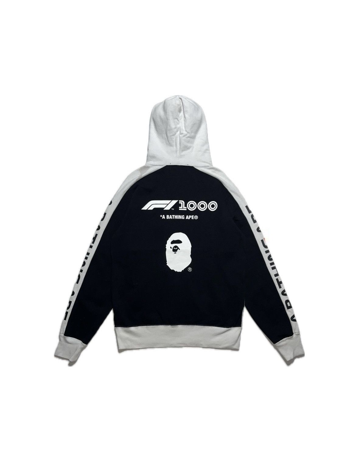 Bape BAPE x Formula 1 1000 Two Tone Hoodie Black/White Size US L / EU 52-54 / 3 - 1 Thumbnail