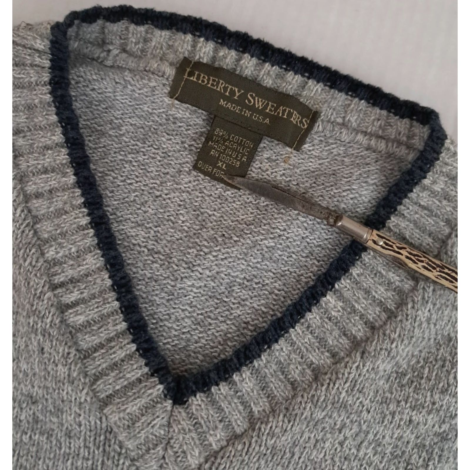 Vintage VINTAGE Liberty Sweater Unisex Adults XL Pullover V-Neck Knit Sweatert Shirt Shirt? Size US XL / EU 56 / 4 - 2 Thumbnail