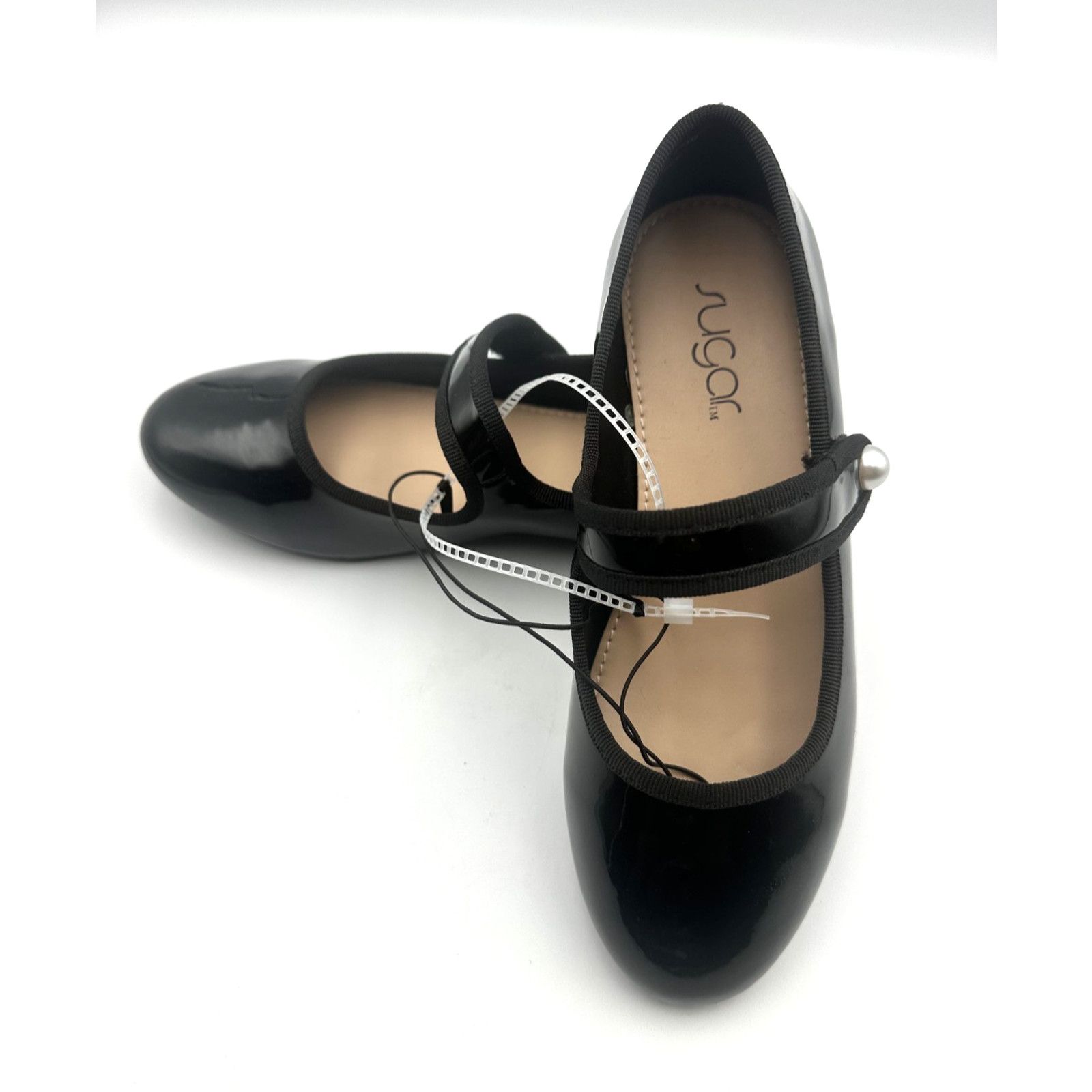 Other Sugar Gianni Youth Girls Black- Mary Jane Flats Pearl Charm Size US 4 / IT 34 - 2 Thumbnail