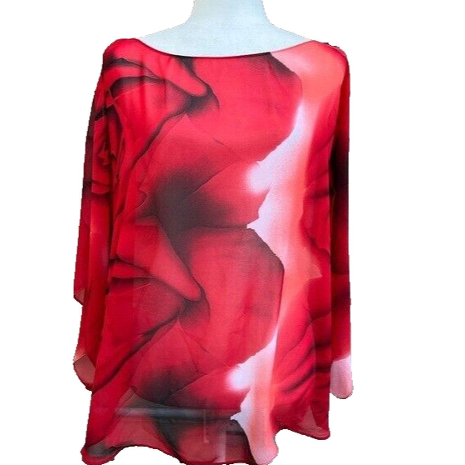 Perfect Moment Naomy women poncho summer rose top one size poncho A000187 Size ONE SIZE - 1 Thumbnail
