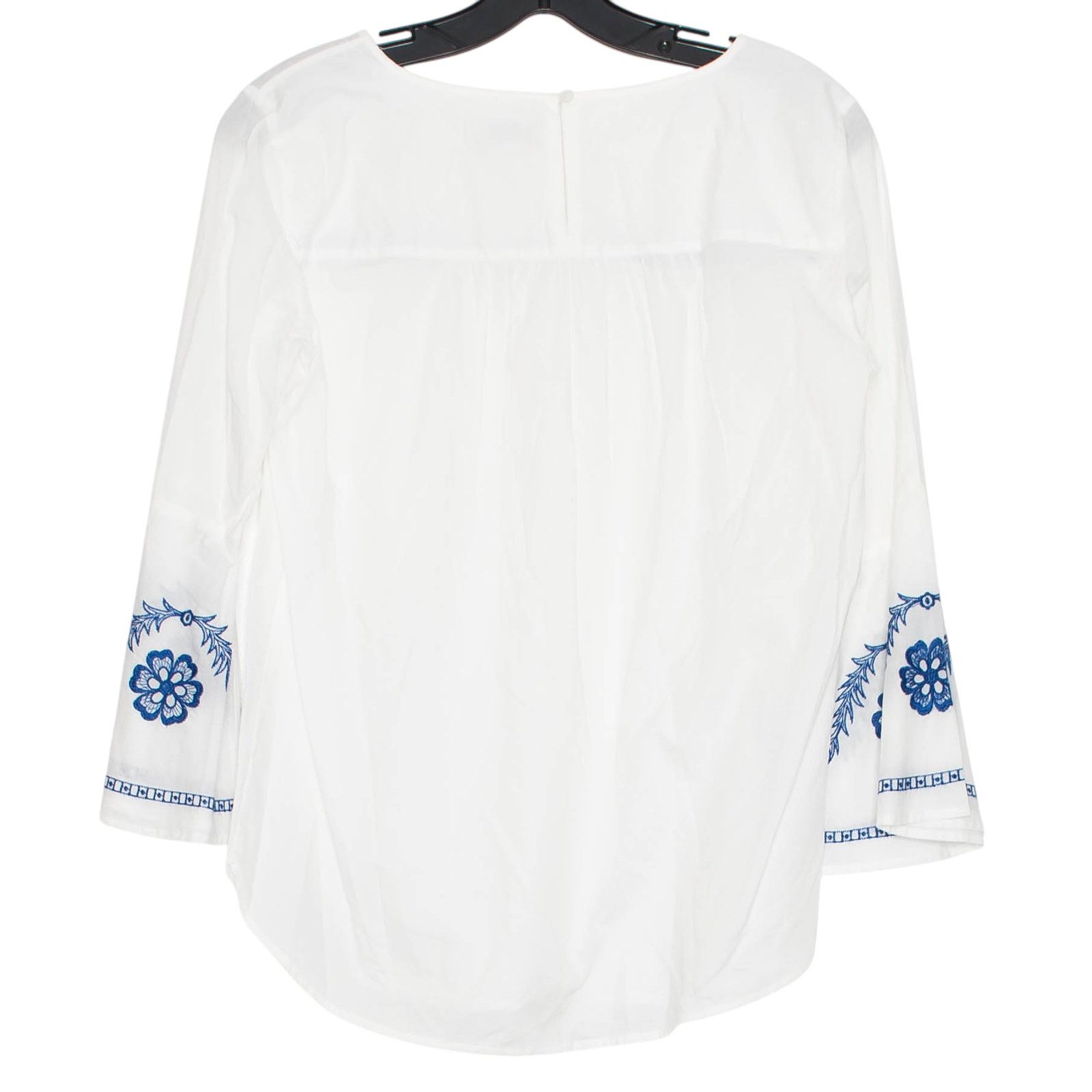 Loft Loft Embroidered Floral Top White Blue XS Boho Peasant Folk Size XS / US 0-2 / IT 36-38 - 3 Thumbnail