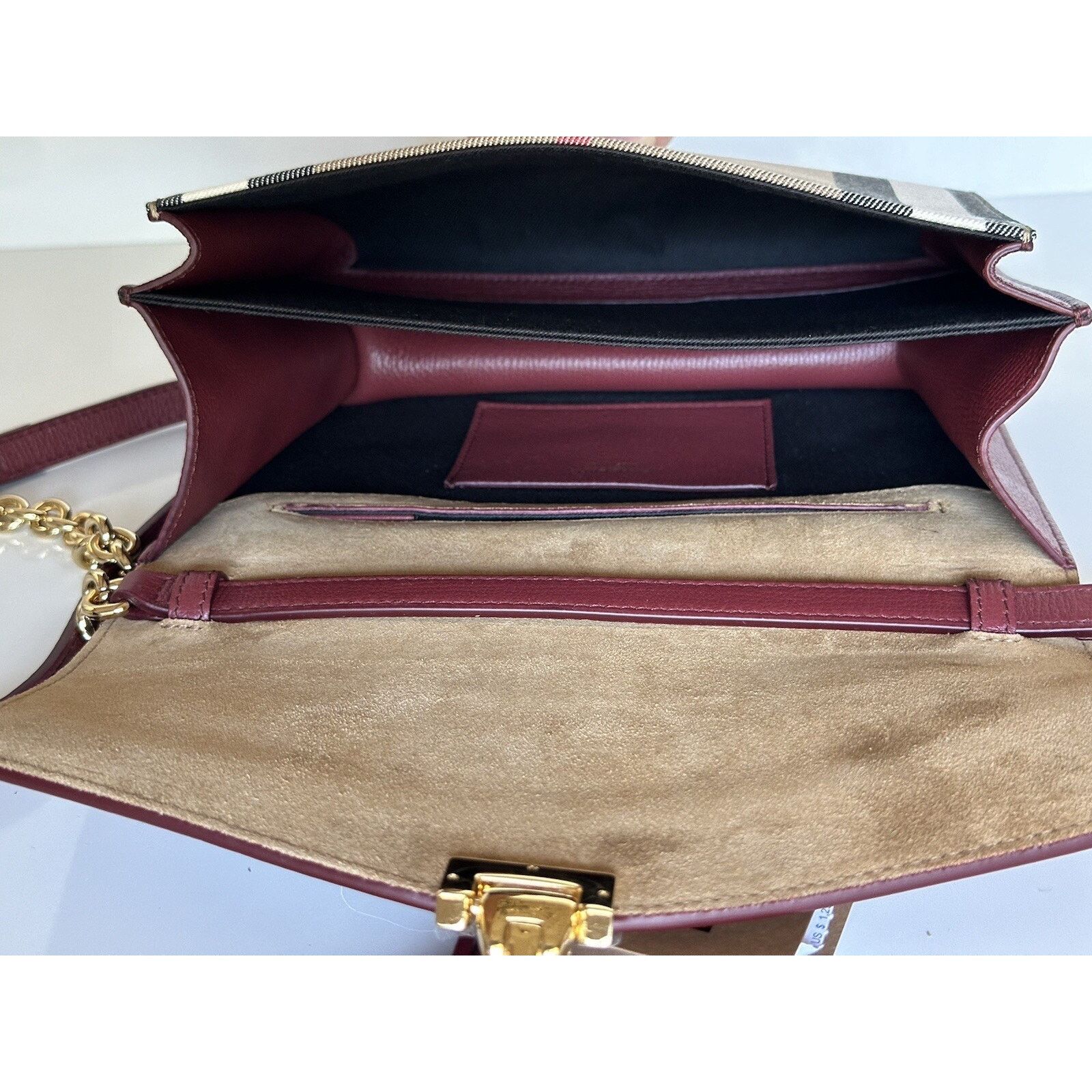 Burberry Small Macken House Check Leather Bag 8080159