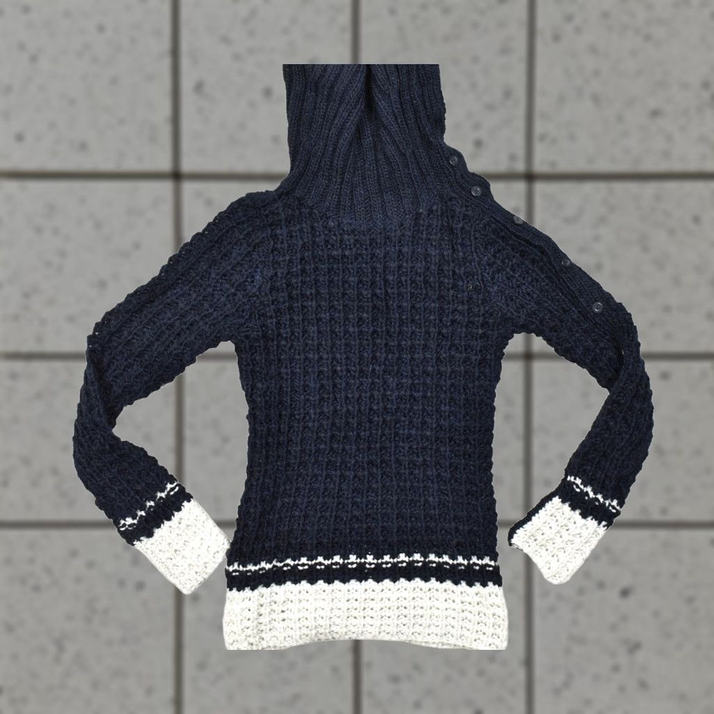 Loft LOFT Women Blue Knit Wool Alpaca Blend Button Neck Turtleneck Sweater Knit Pullover XS? no, S; Size S; Regular; Blue; Sweater; Women Size S / US 4 / IT 40 - 1 Thumbnail