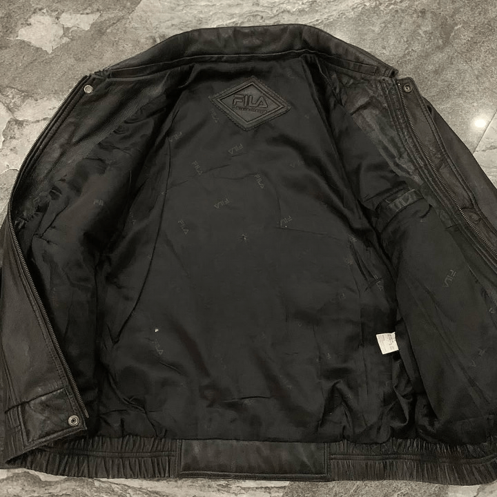 Fila Vintage 80s Fila Bomber Leather Jacket Size US L / EU 52-54 / 3 - 5 Thumbnail