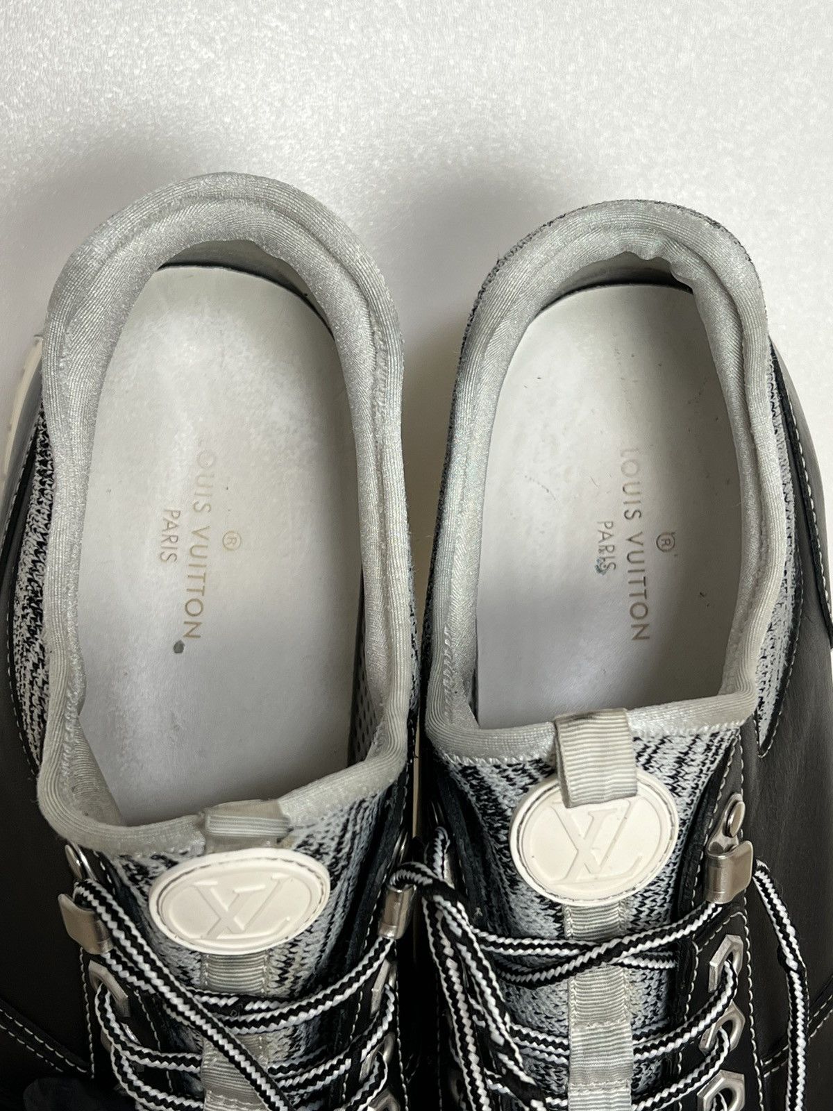 Louis Vuitton Louis Vuitton Black Leather Knit Technical Runner Sneakers Size US 8.5 / EU 41-42 - 21 Thumbnail