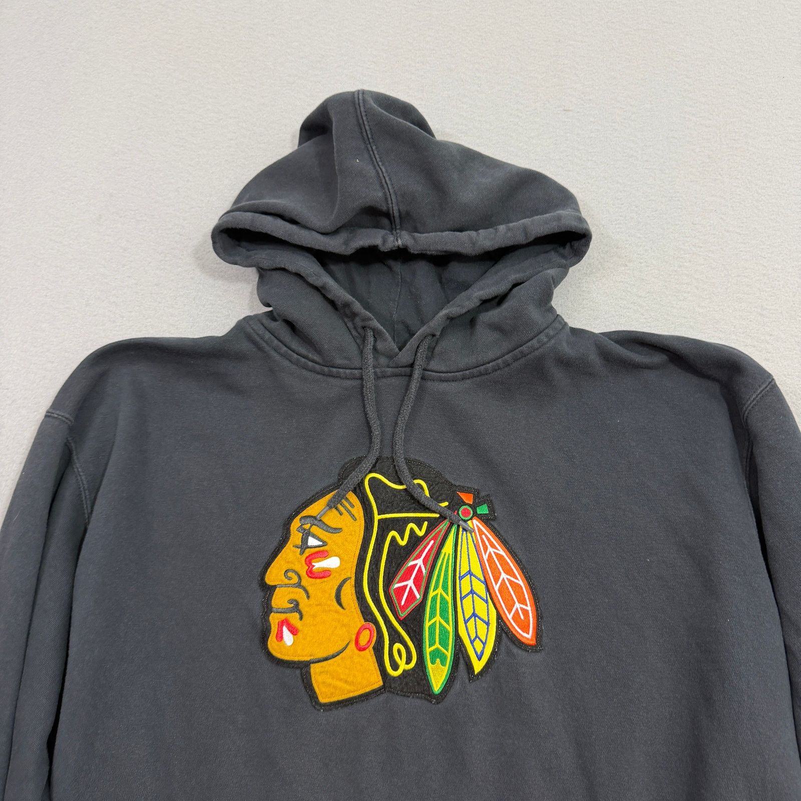 Vintage Majestic Chicago Blackhawks Hoodie Men's Extra Large Gray Size US XL / EU 56 / 4 - 3 Thumbnail