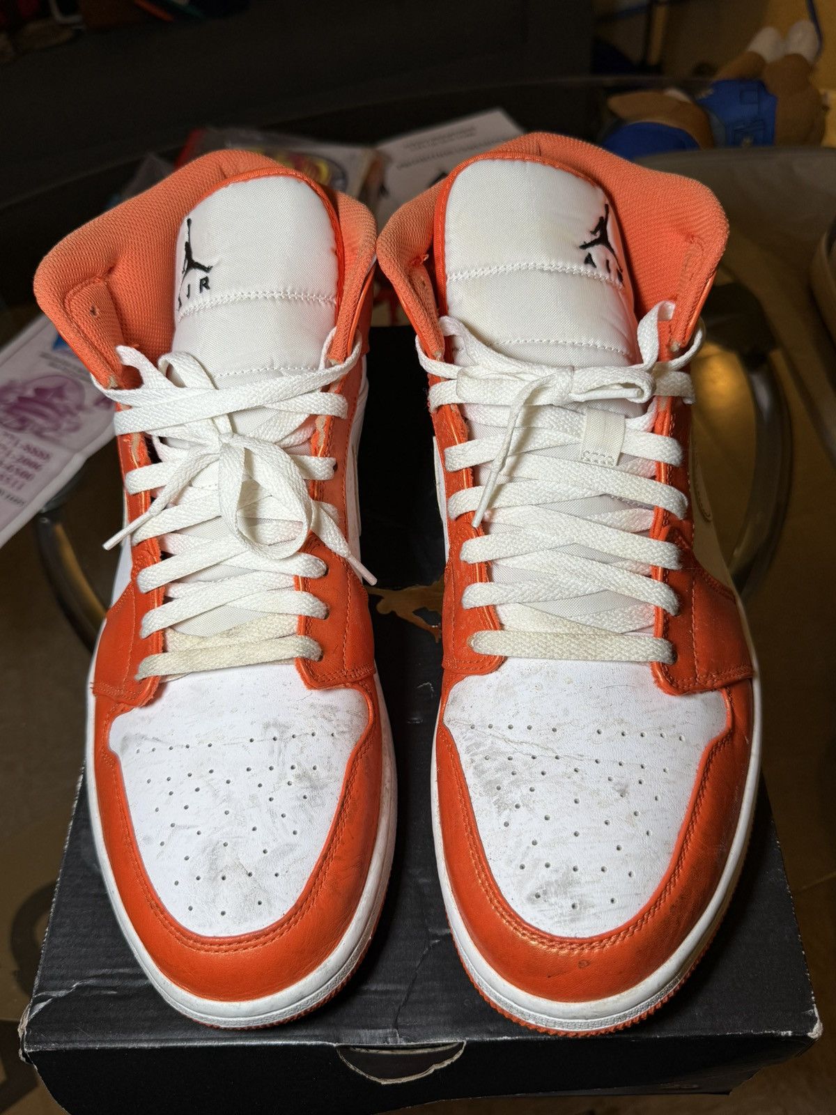 Jordan Brand Orange Metallic 1 mids Size US 13 / EU 46 - 1 Thumbnail