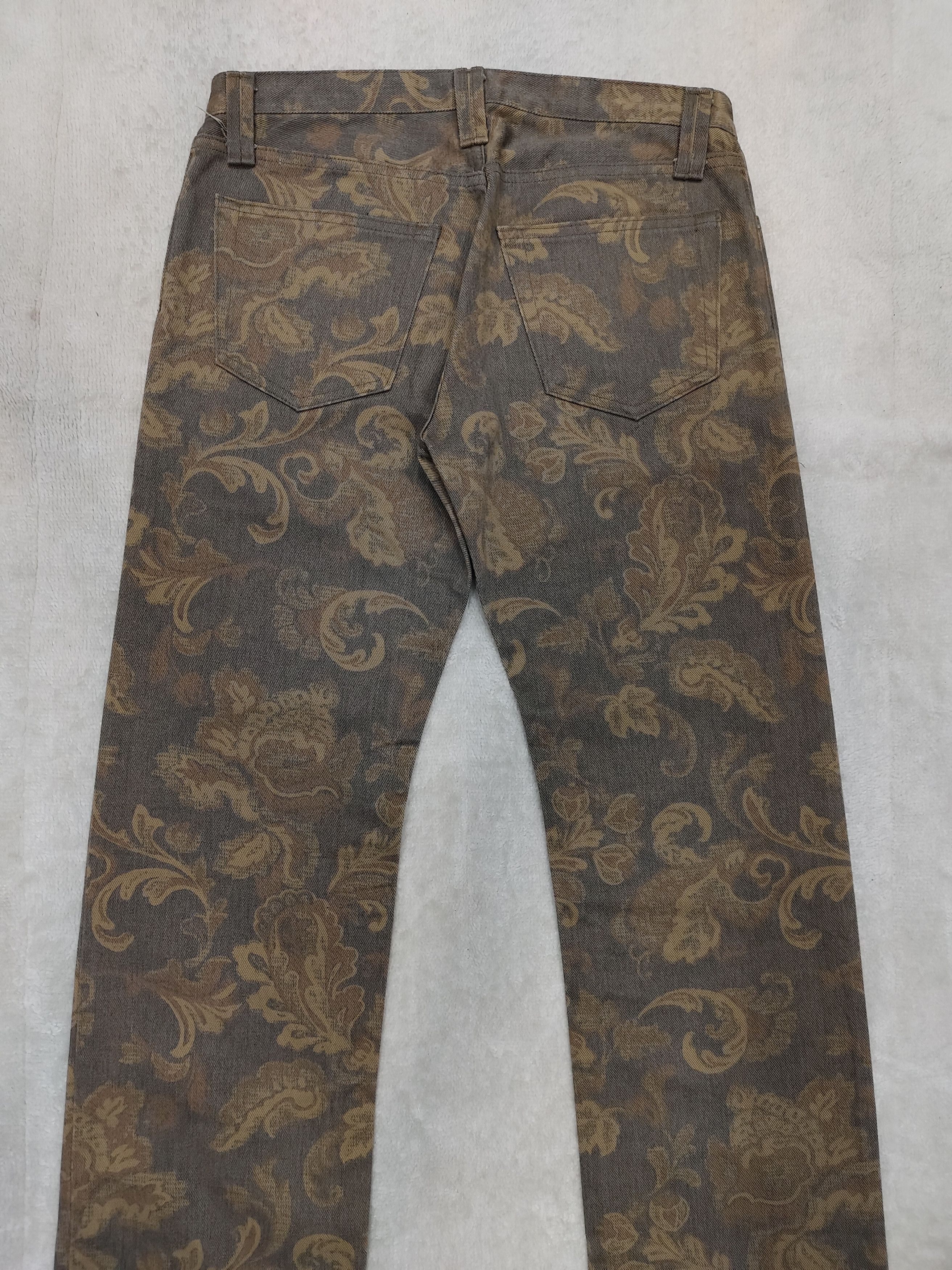 Roar 00s ROAR 🇯🇵 Dark Baroque Pattern Paisley Jacquard Jeans Size US 29 - 4 Thumbnail