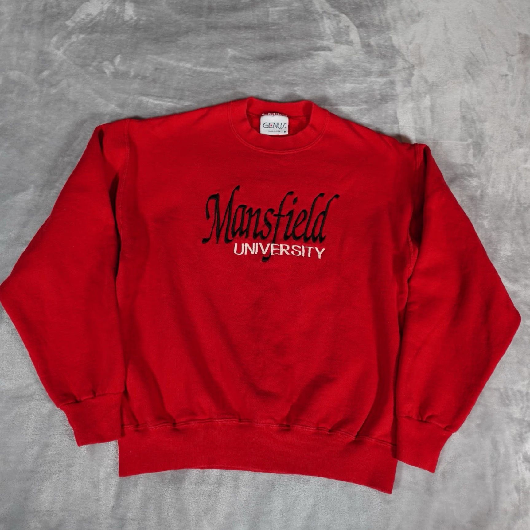 Vintage Vintage Mansfield University Embroidered Sweatshirt Womens M Red College University Activewear Pullover Size M / US 6-8 / IT 42-44 - 3 Thumbnail