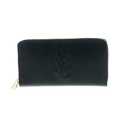 Yves Saint Laurent Leather Round Zipper Long Wallet