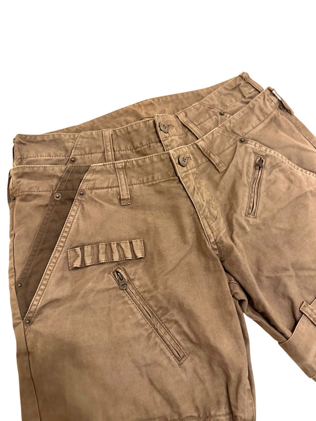 Japanese Brand × Vintage Vintage Double Waisted Japanese Twill Pants Denim Tan Brown Size US 32 / EU 48 - 3 Thumbnail
