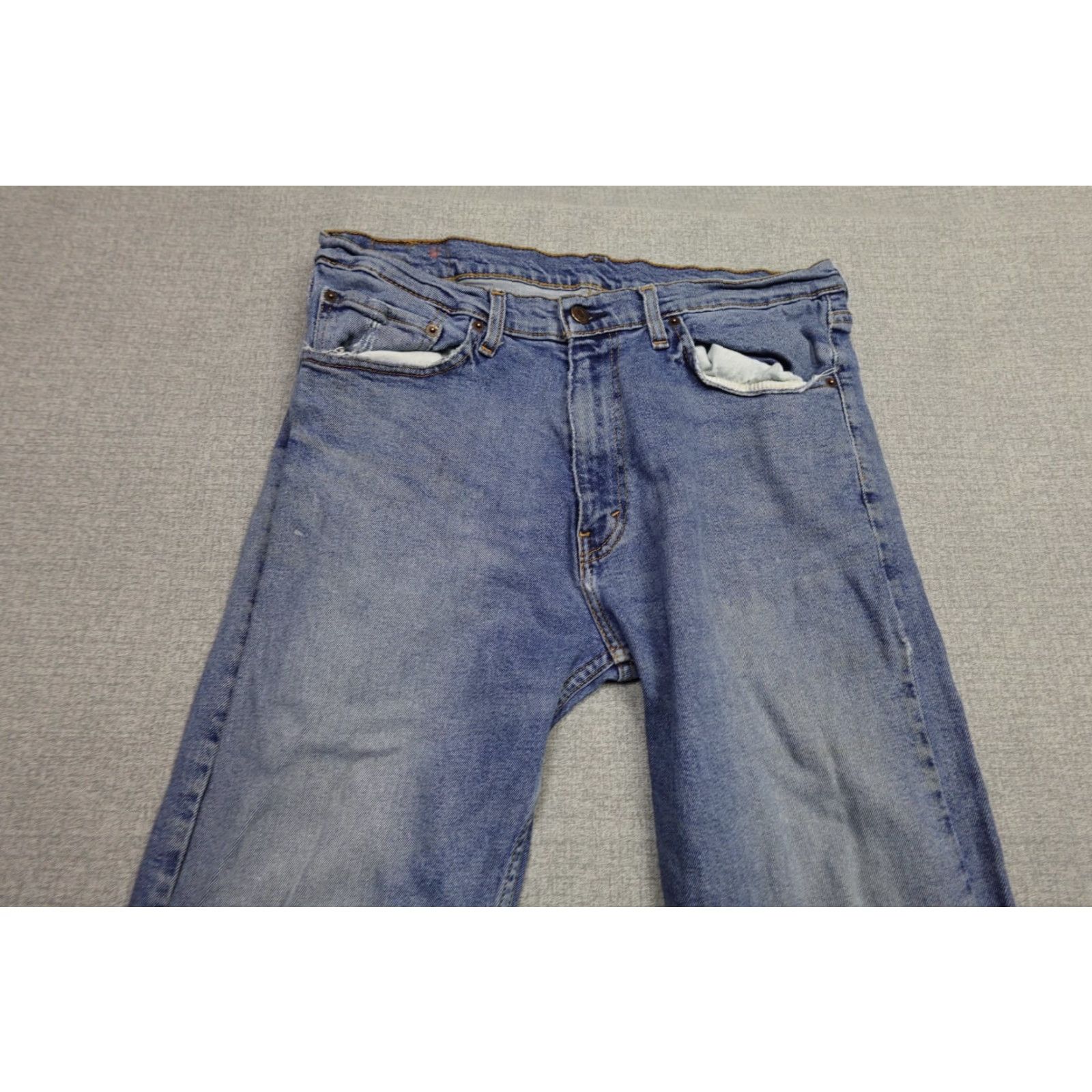 Levi's Levi's 505 Jeans Mens 36x30 Blue Regular Fit Western Cowboy Rancher Light Wash Denim Straight 5-Pocket Comfort Stretch Jeans Mens Size US 36 / EU 52 - 2 Thumbnail