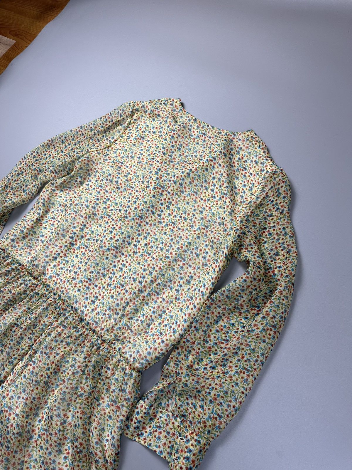Saint Laurent Paris Saint Laurent Paris Silk Flower Button Up Dress Size M / US 6-8 / IT 42-44 - 13 Thumbnail
