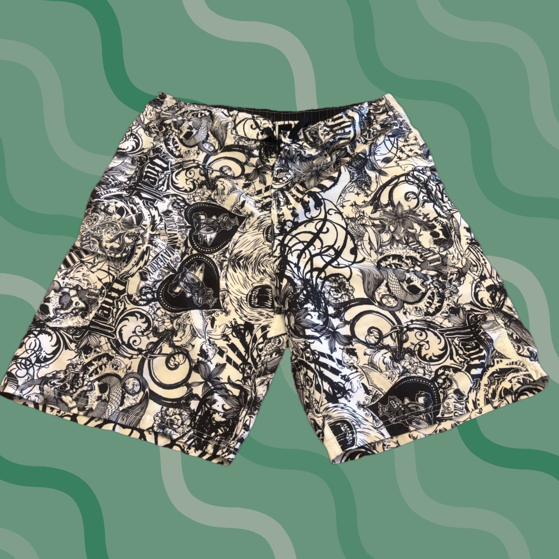 O'Neill VINTAGE O'Neill Board Shorts Men 36 Surf Trunks Swim Y2K AOP Skater Baggy B2 Size US 36 / EU 52 - 1 Thumbnail