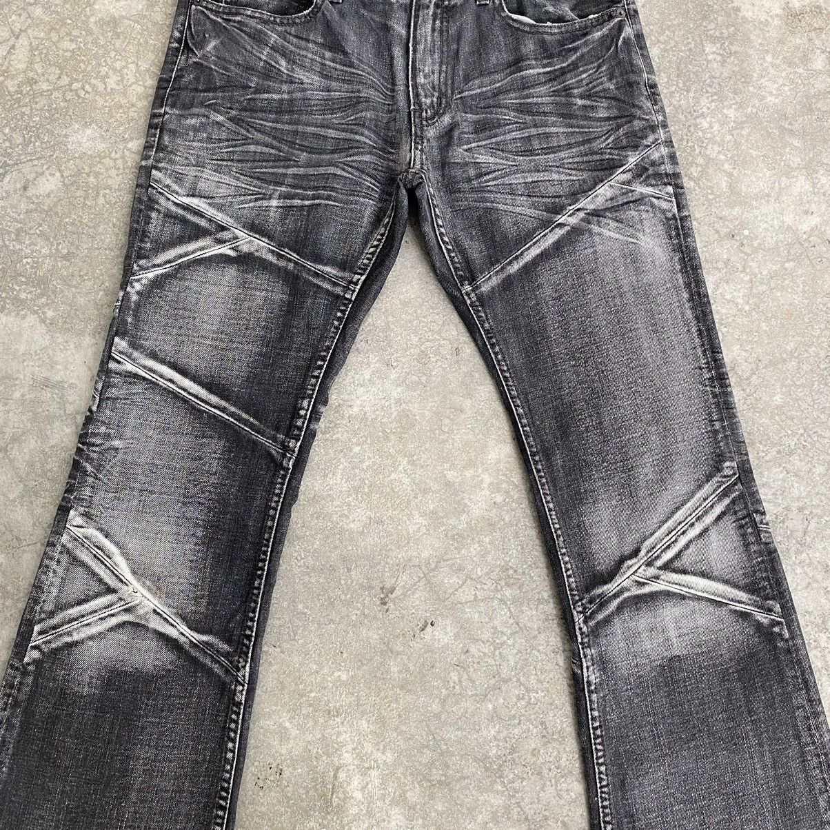 Japanese Brand Edge Rupert Japan Washed Grey Panelled Flared Jeans Size US 30 / EU 46 - 4 Thumbnail