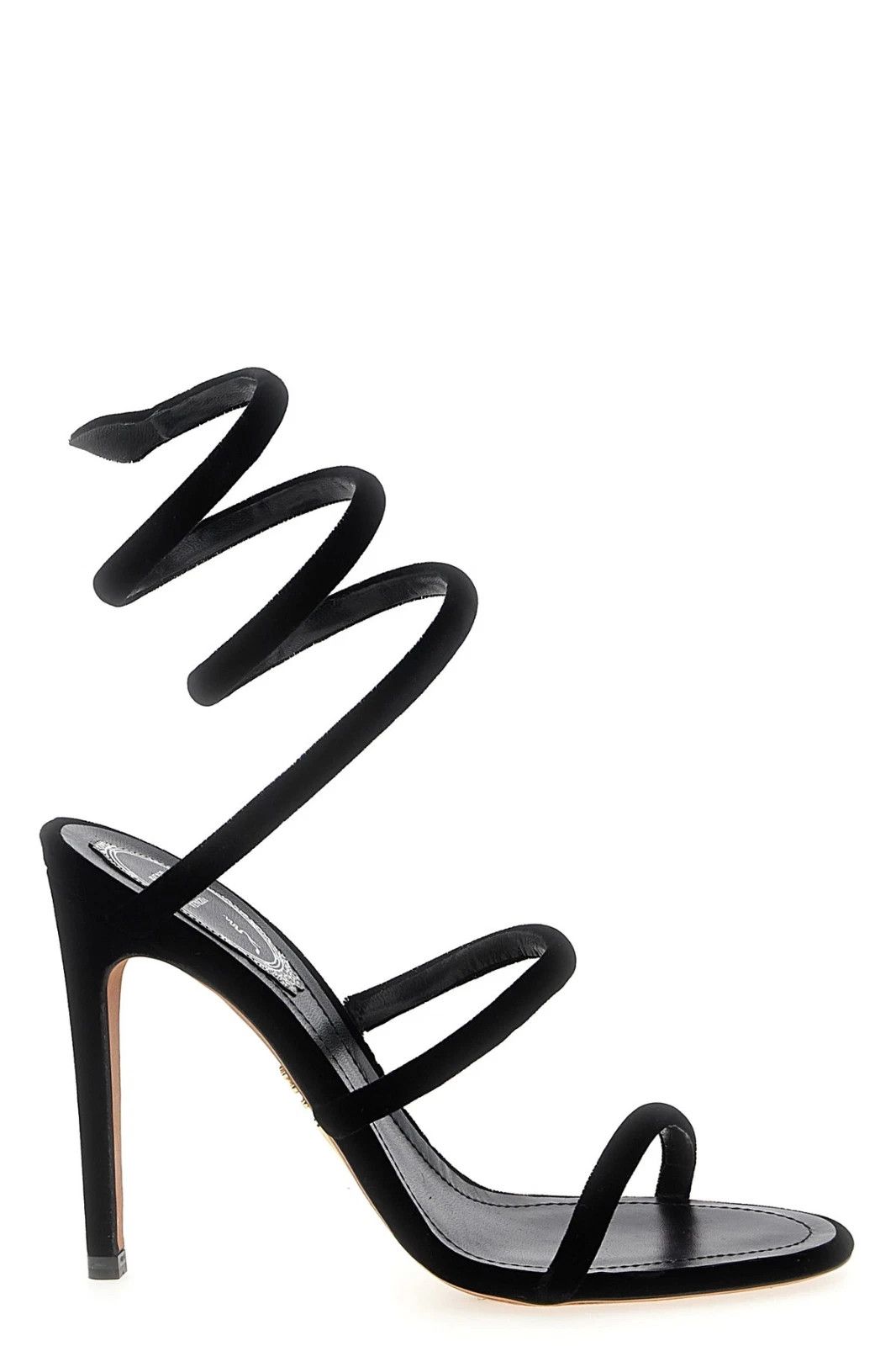 RENE CAOVILLA Cleo Black Velvet 105mm Heeled Sandals