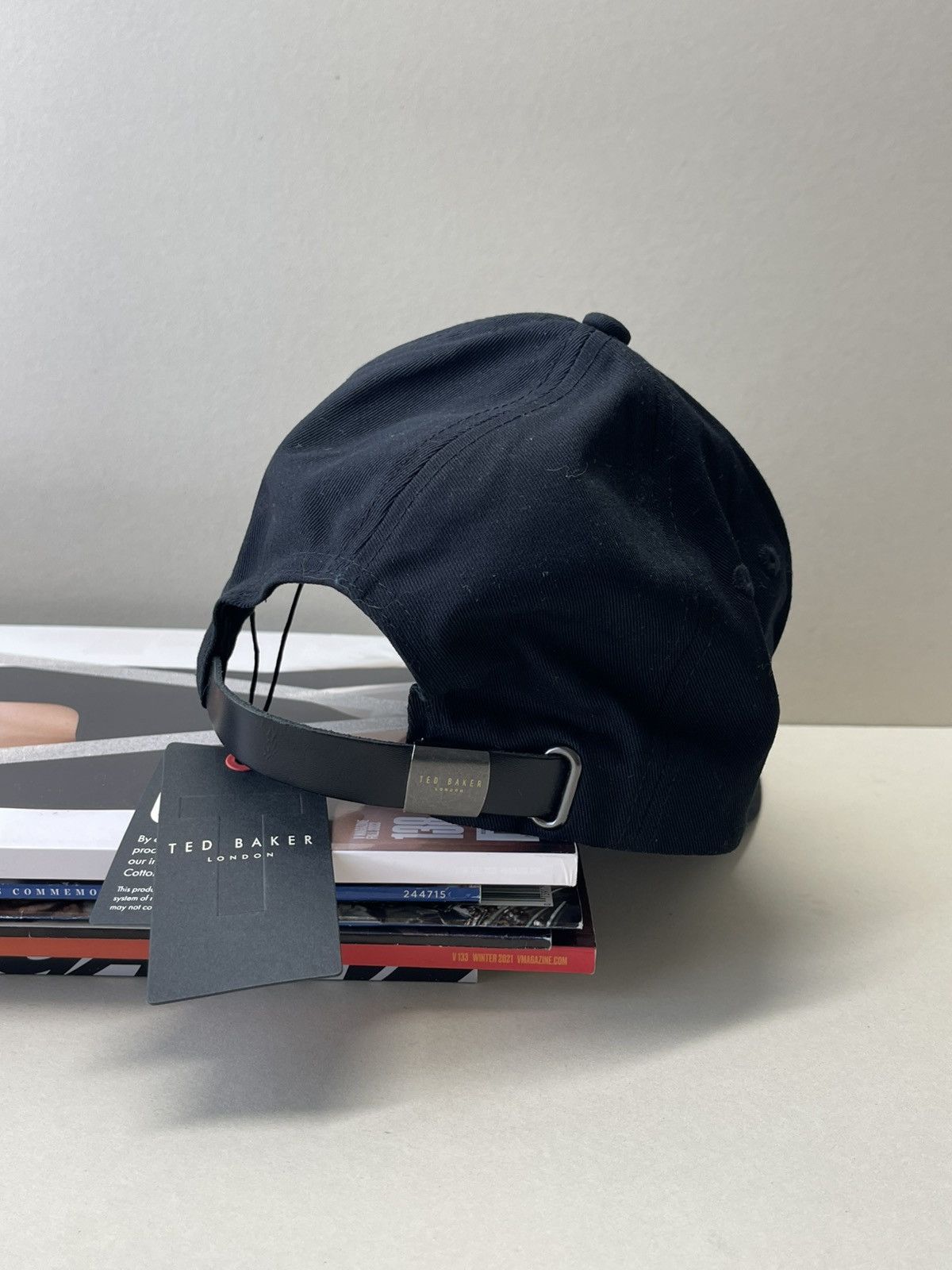 Ted Baker (new+tag) Ted Baker London black men hat cap leather strap Size ONE SIZE - 6 Thumbnail