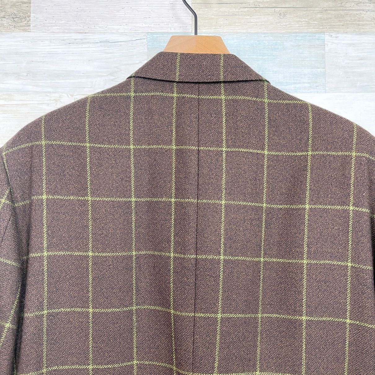 Tailorbyrd TailorByrd Flannel Windowpane Sport Coat Brown Mens L Size 40R - 6 Thumbnail