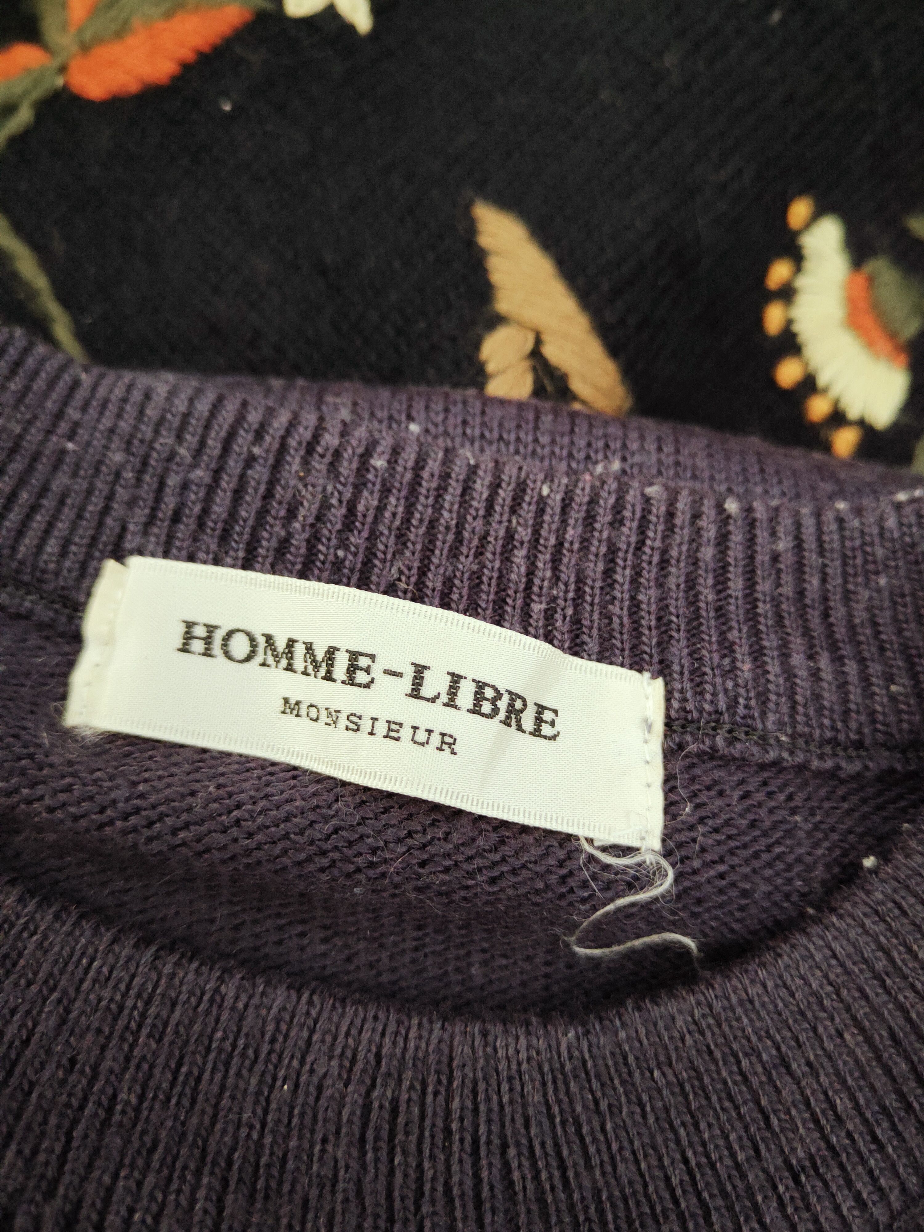 Homespun Knitwear × Japanese Brand × Vintage Vintage 💥 Homme Libre Dark Purple Knitwear Sweatshirts Size US M / EU 48-50 / 2 - 11 Thumbnail