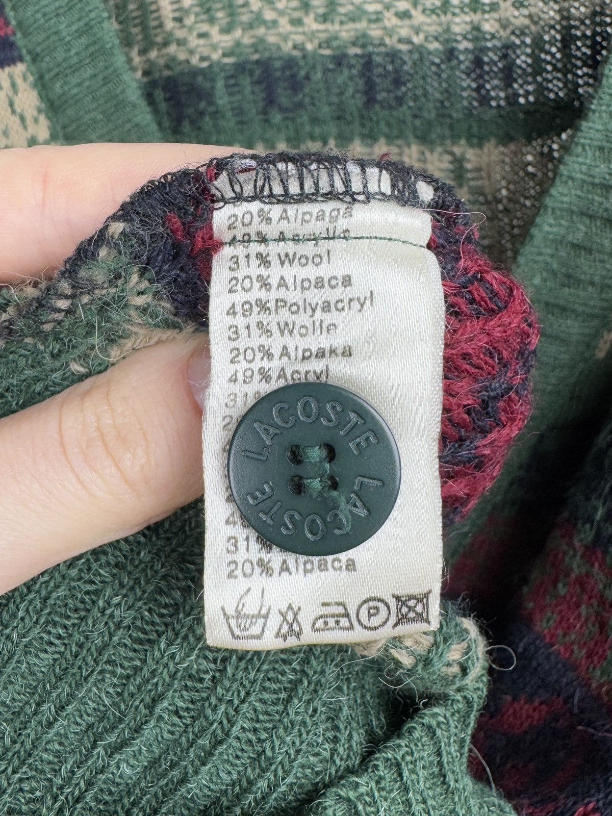 Lacoste Vintage CHEMISE LACOSTE FRANCE Fair Isle Knitted Cardigan 5 Size US L / EU 52-54 / 3 - 11 Thumbnail