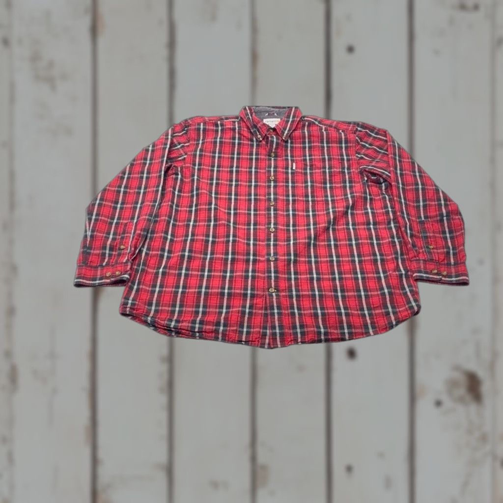 Carhartt Carhartt Shirt 102202 Mens 2XL Red Plaid Relaxed Fit Button-Down Long Sleeve Shirt Size US XXL / EU 58 / 5 - 1 Thumbnail