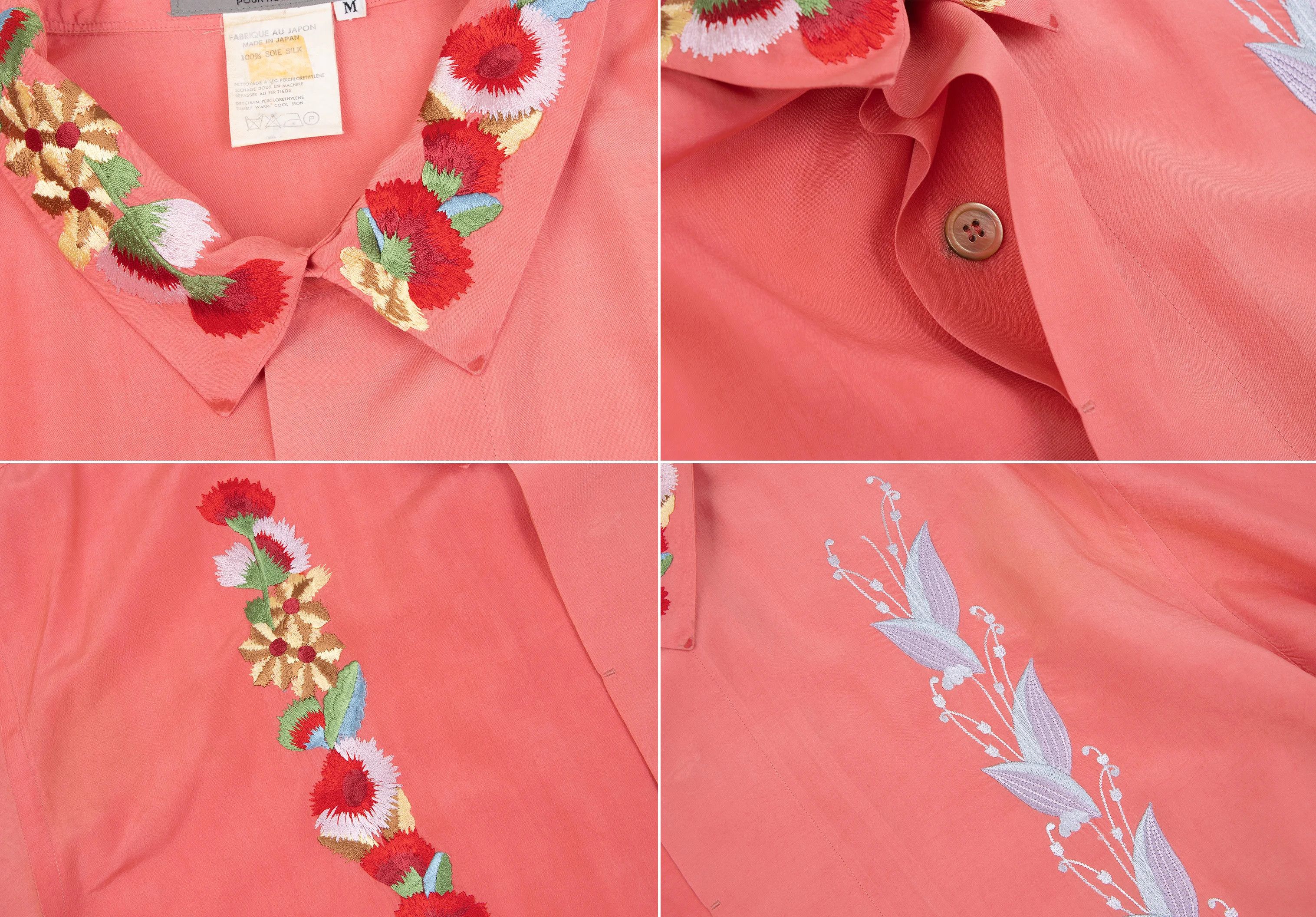 Yohji Yamamoto Yohji Yamamoto Floral Embroidery Silk Shirt Size US M / EU 48-50 / 2 - 8 Thumbnail