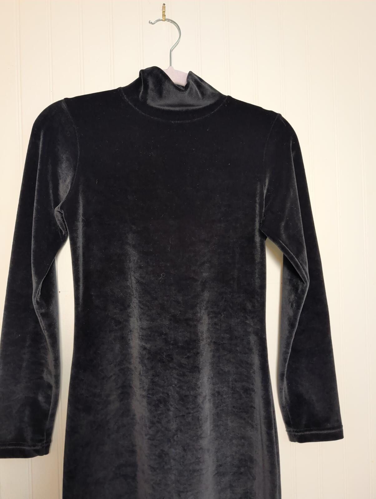 Other Vintage Moda International Black Velvet Stretch Catsuit Sz.M Size 32" / US 10 / IT 46 - 3 Thumbnail
