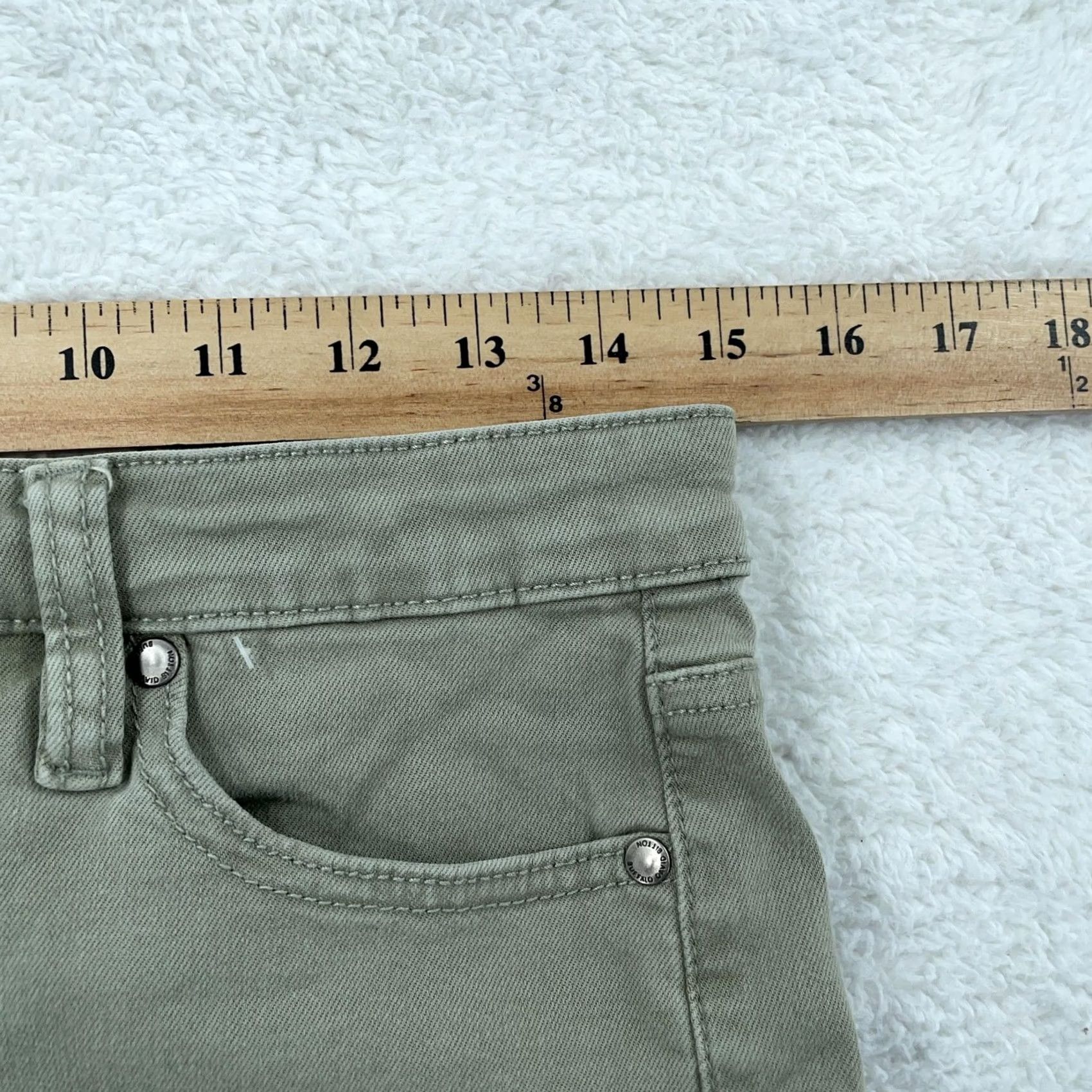 Buffalo David Bitton Buffalo David Bitton Jeans High Rise Stretch Ankle Skinny Size 8 29x25 Green Women Regular Denim Cotton Blend Spandex Pockets Zip Vintage: No 90s? Size 30" / US 8 / IT 44 - 5 Thumbnail