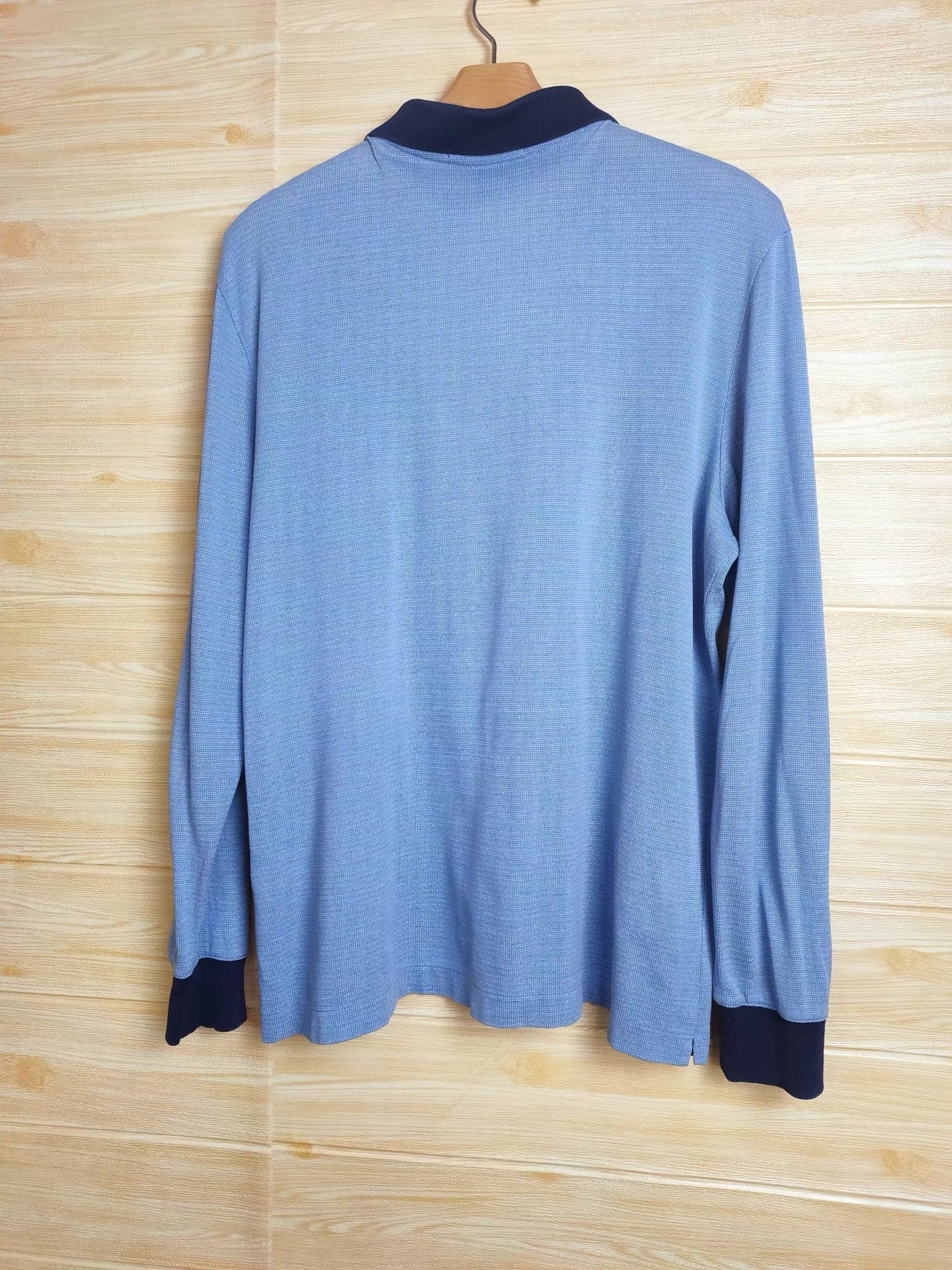 Aquascutum Aquascutum Men's Blue Long Sleeve Polo Shirt K29 Size US M / EU 48-50 / 2 - 2 Thumbnail