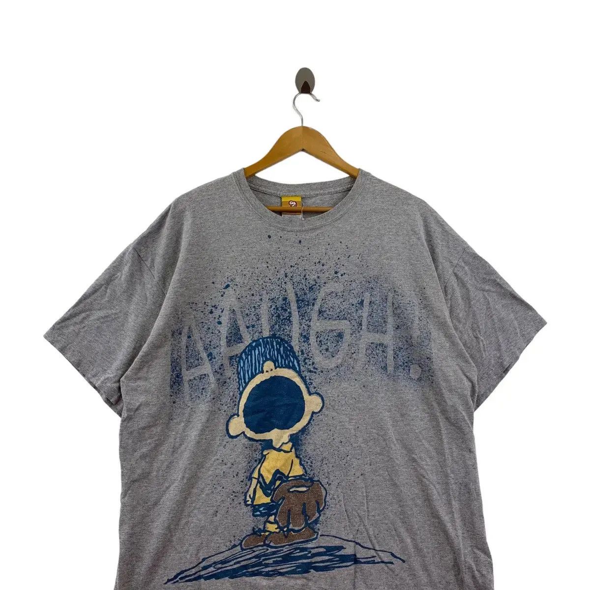 Vintage Vintage 90’ CHARLIE BROWN SNOOPY Baseball Aaugh Tee Shirt Size US XL / EU 56 / 4 - 2 Thumbnail