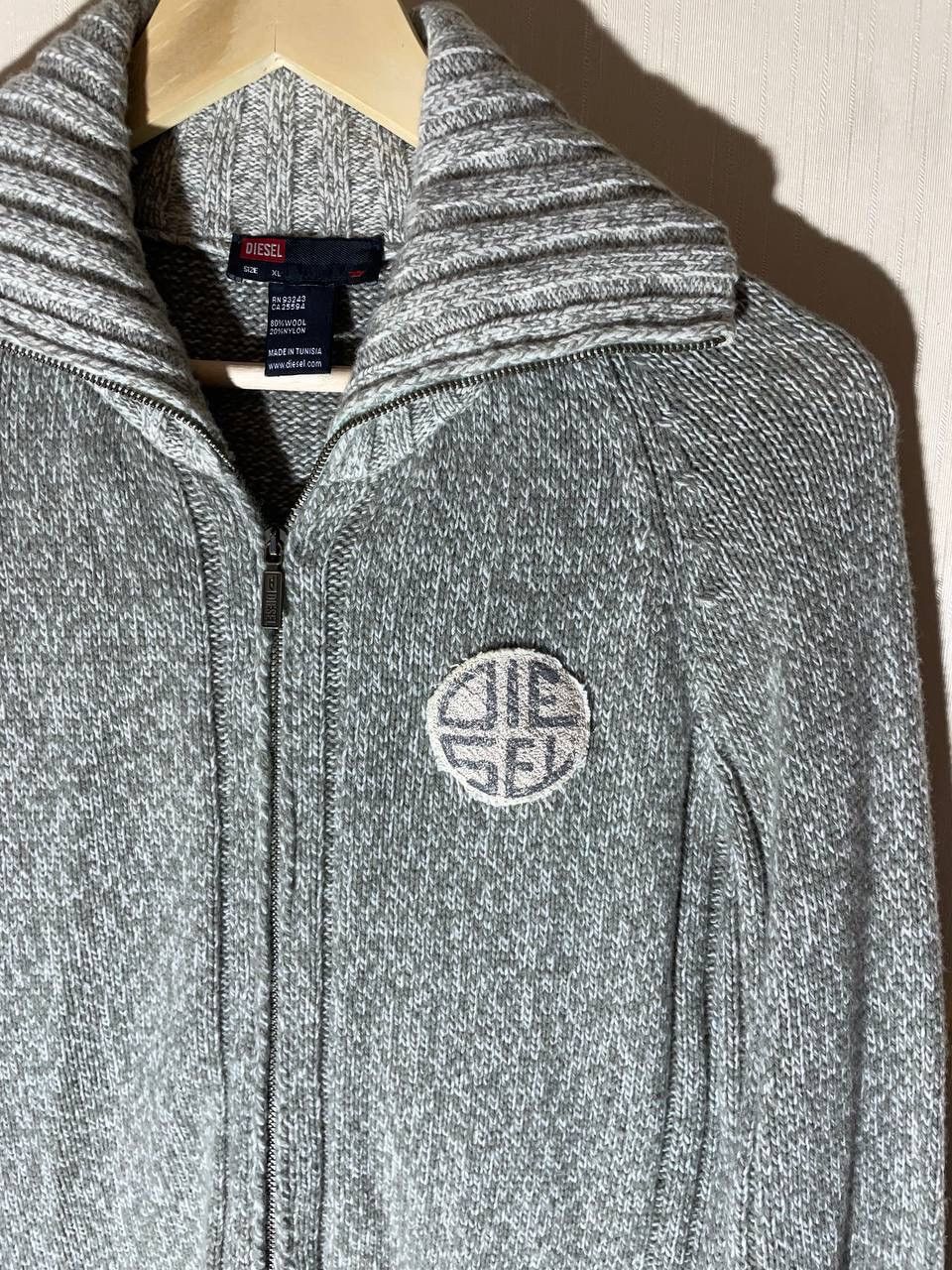 Diesel × Vintage Diesel Vintage Logo Wool Zip Up Sweater Size US XL / EU 56 / 4 - 2 Thumbnail