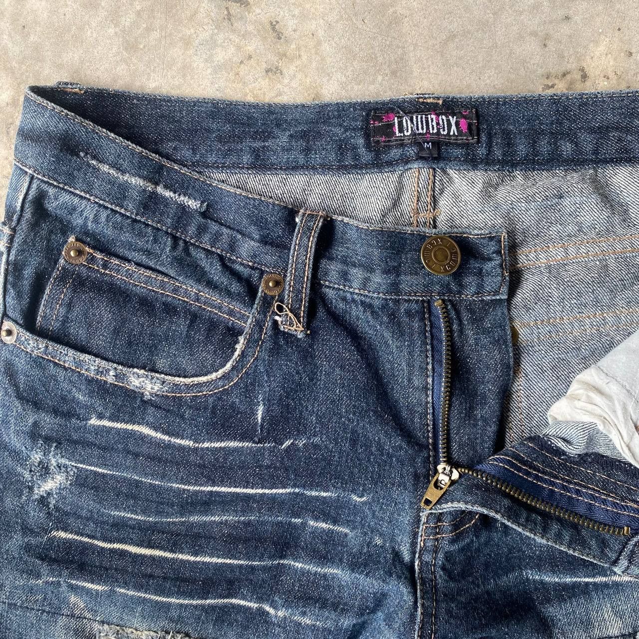 LOWBOX ARCHIVE Lowbox "Shredded" Distressed Flare Cyberpunk Size US 29 - 8 Thumbnail
