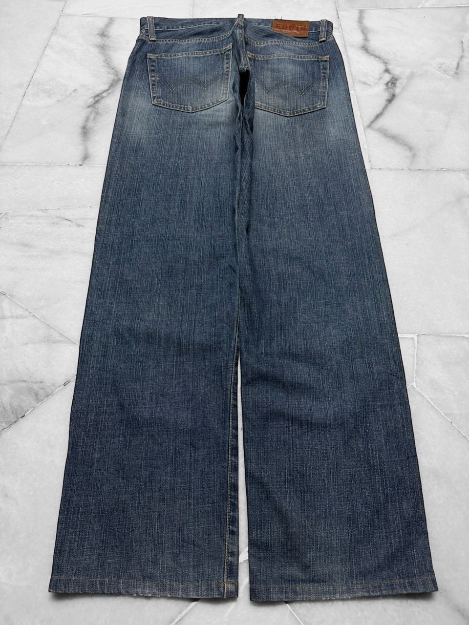Edwin Vintage 2000s Edwin Fading Distressed Blue Jeans Size US 31 - 7 Thumbnail