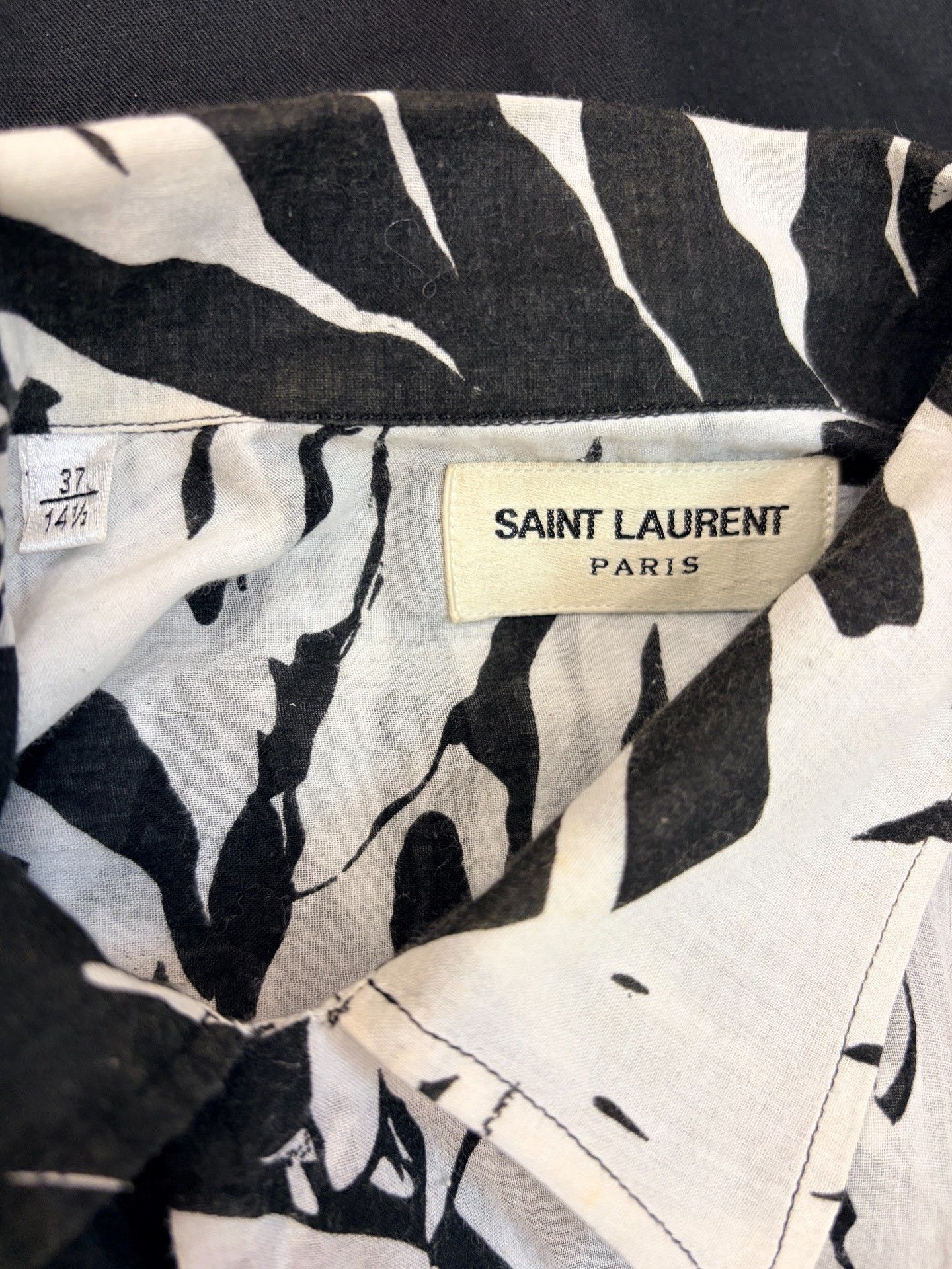 Saint Laurent Paris Saint Laurent 16ss Cuban Collar Palm Shirt Size US S / EU 44-46 / 1 - 3 Thumbnail