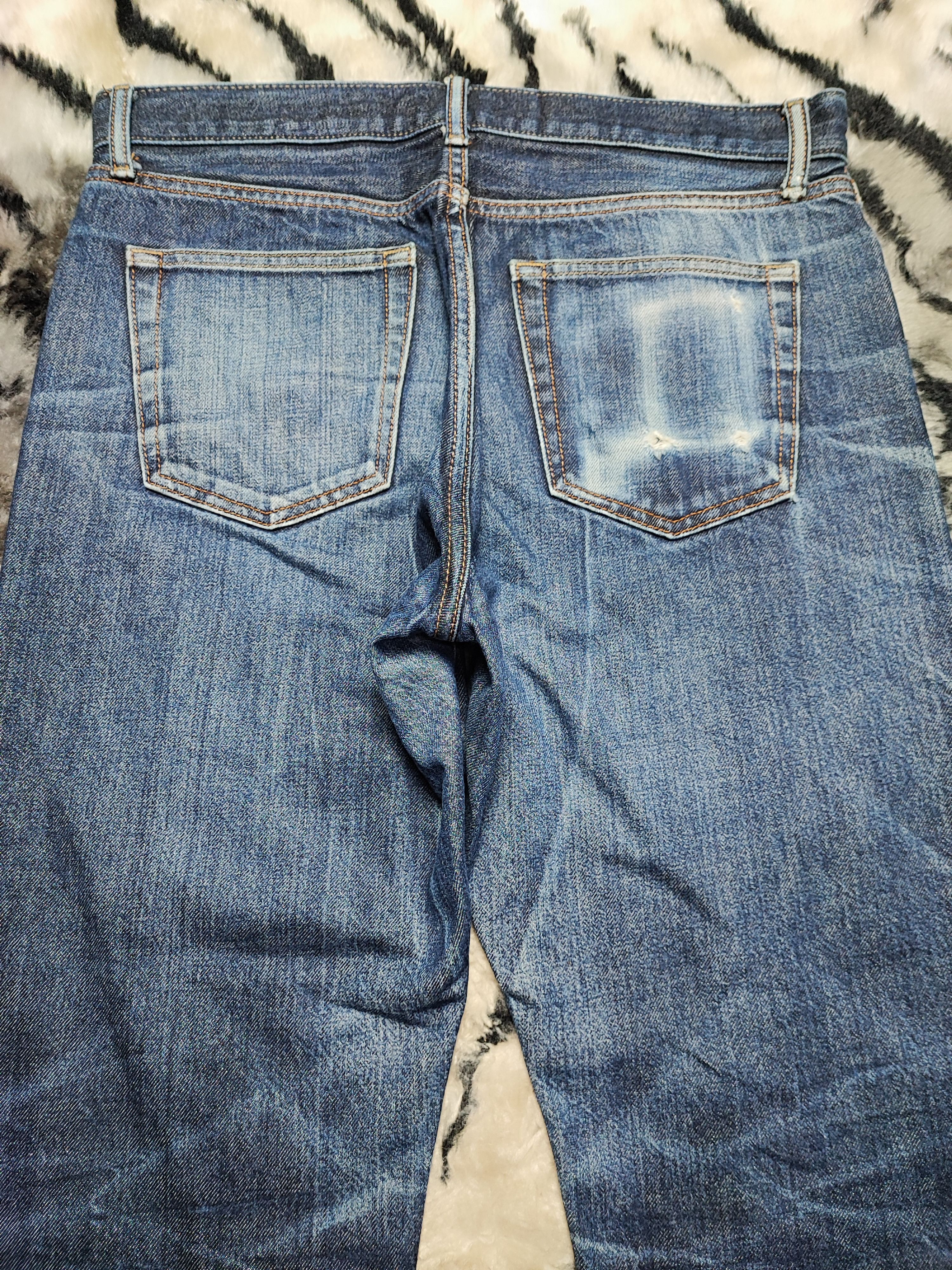 Uniqlo Selvedge Vintage y2k grunge faded blue skater baggy jeans Size US 32 / EU 48 - 14 Thumbnail
