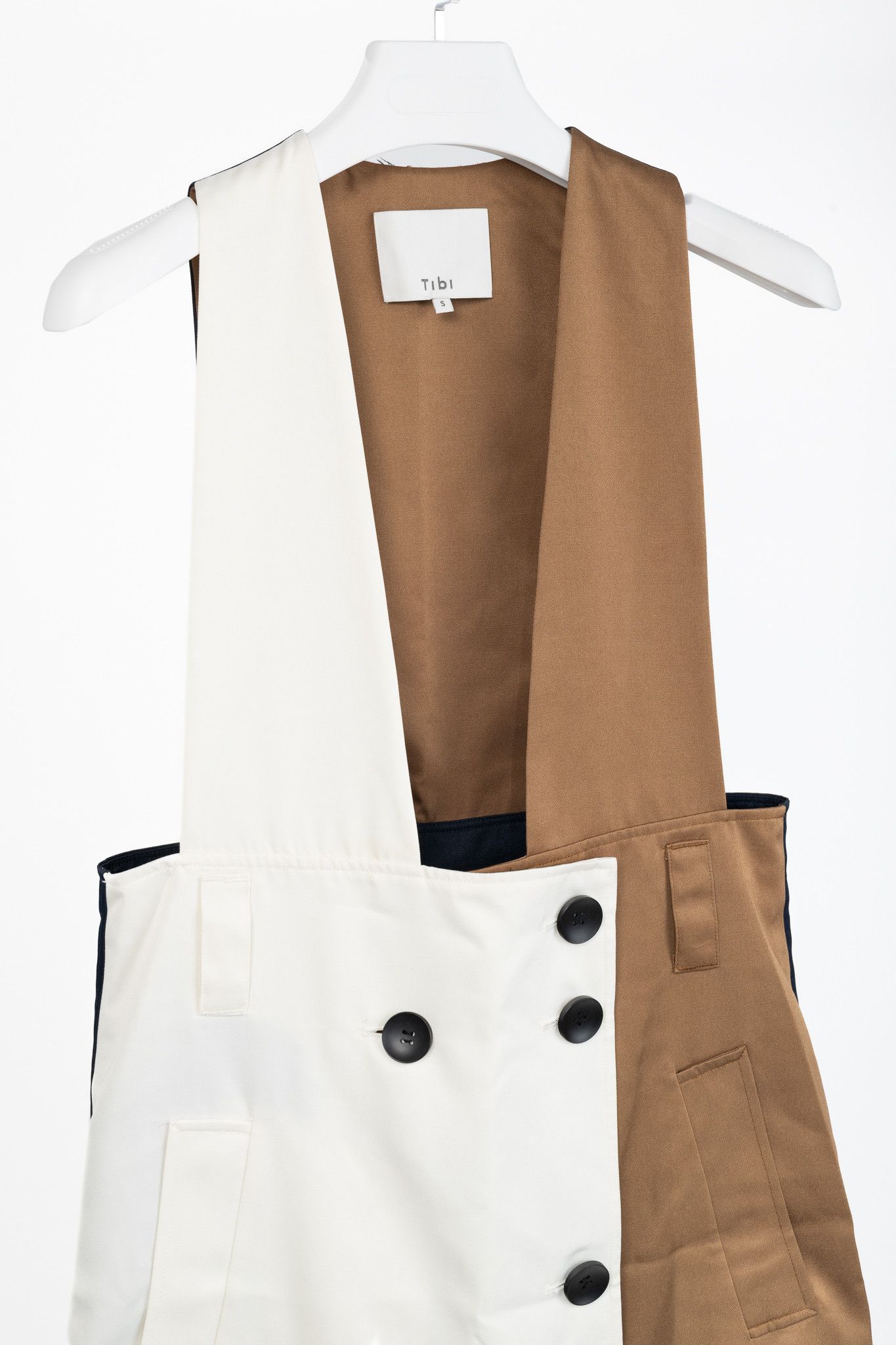 Tibi Tibi AW19 Ivory-Multi Colorblock Techy Twill Trench Dress Size S / US 4 / IT 40 - 3 Thumbnail