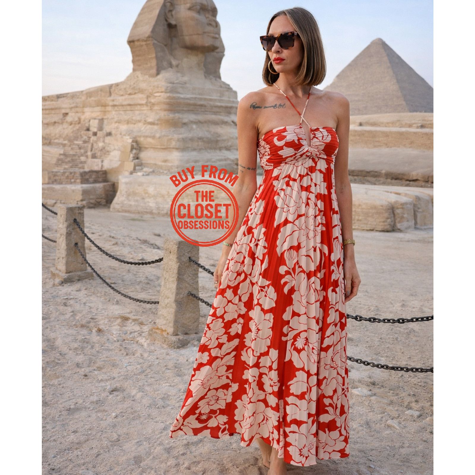 Mango MANGO Floral Halter Maxi Dress Destination Wedding Resort Size L / US 10 / IT 46 - 8 Thumbnail