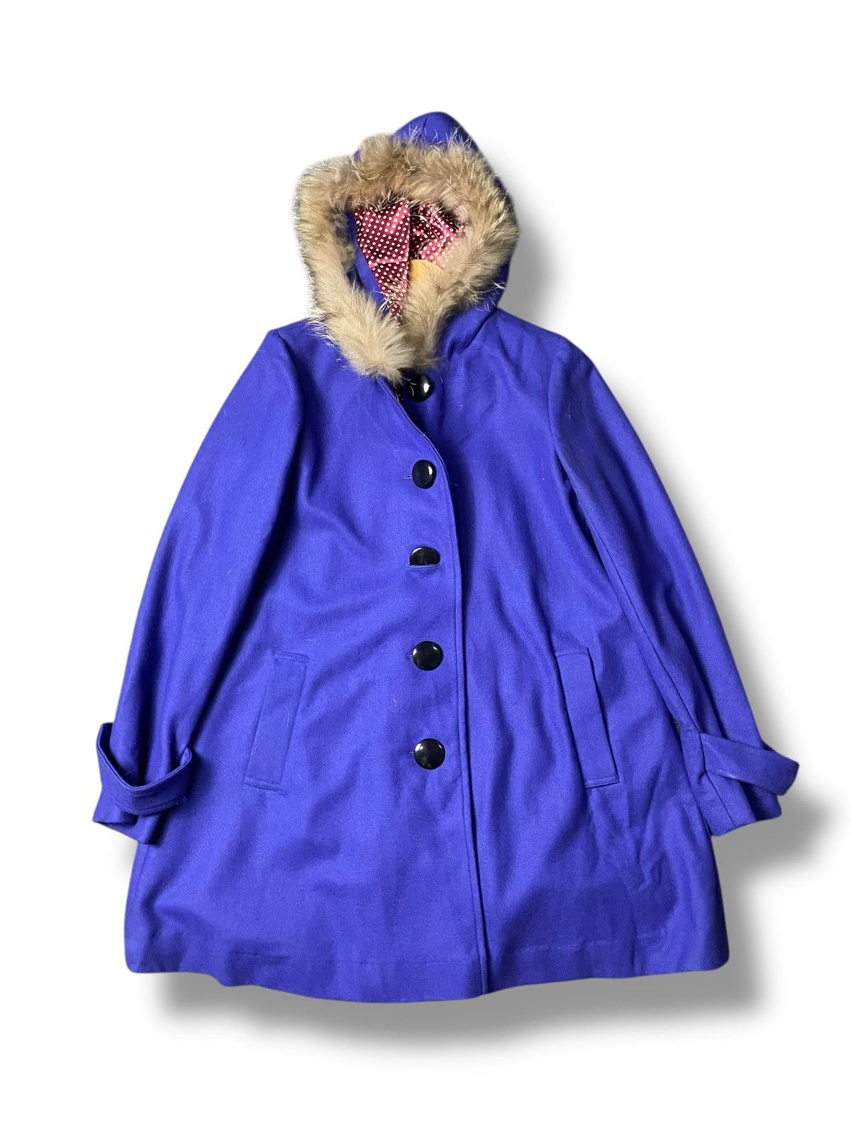 Japanese Brand × Vintage Cecil McBee Brand Fur Hooded Wool Jacket (114) Size US M / EU 48-50 / 2 - 1 Thumbnail