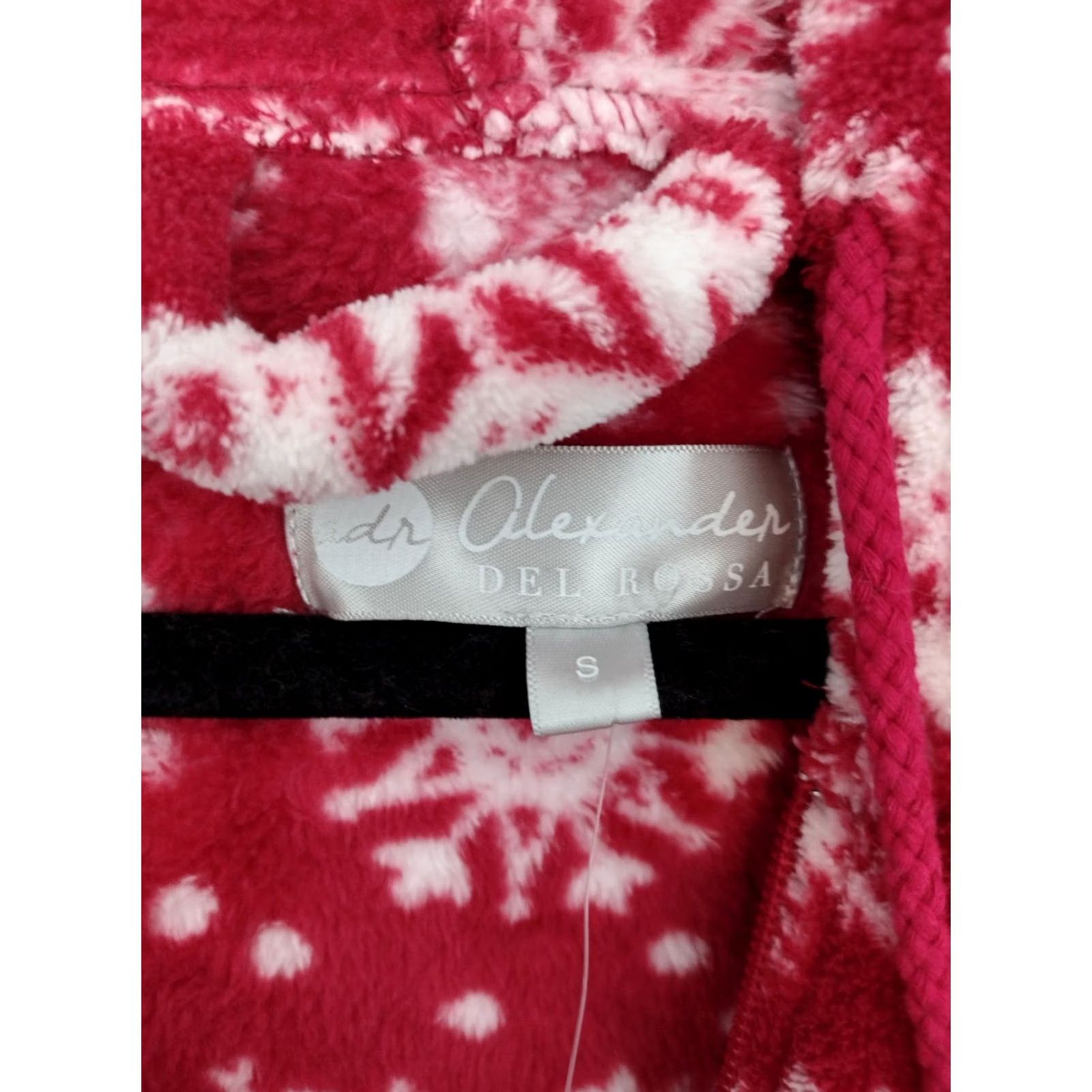 Vintage Alexander Del Rossa Women's Fleece One Piece One Zee Pajamas Footed Red/White S Size ONE SIZE - 5 Thumbnail