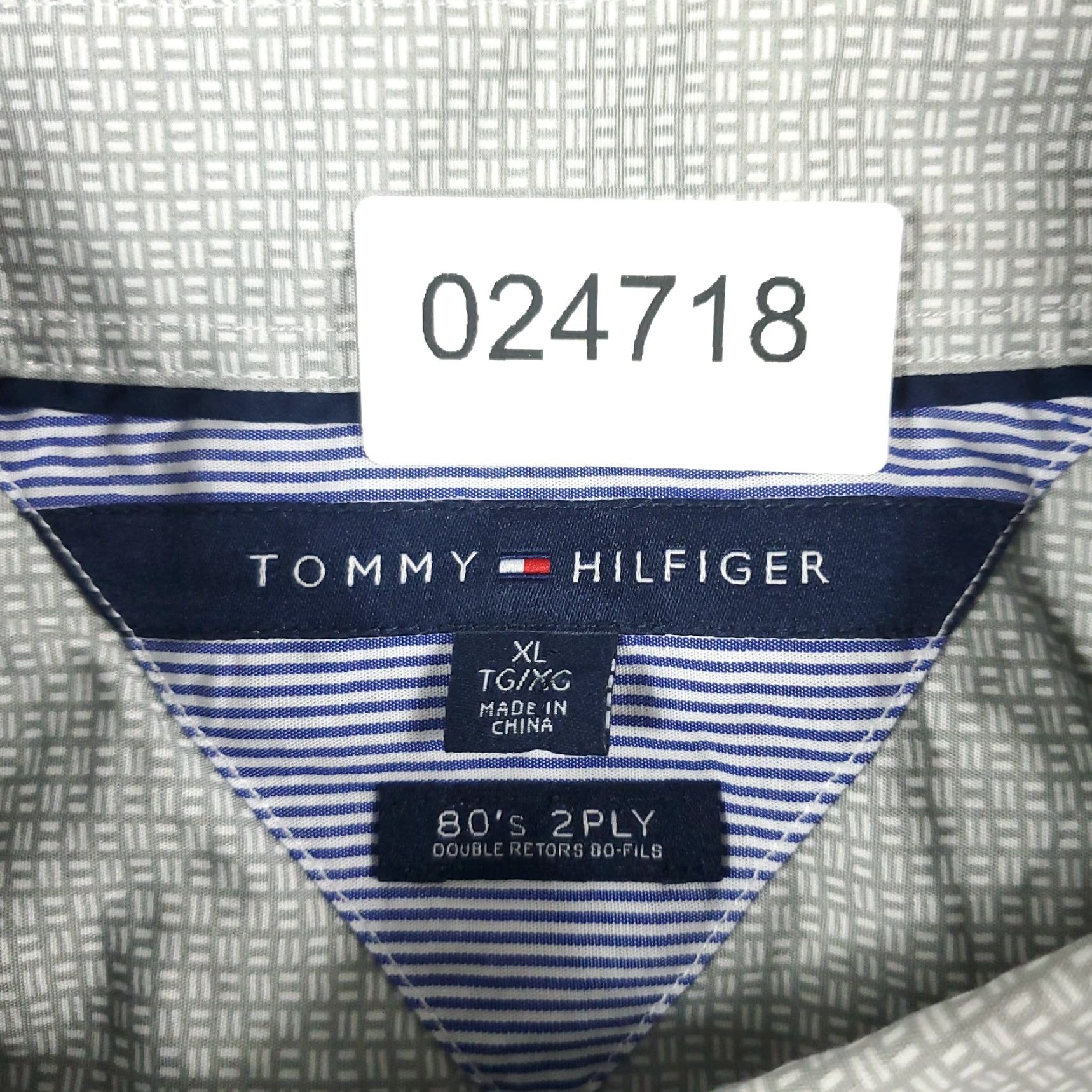 Tommy Hilfiger Tommy Hilfiger Shirt Mens XL Gray Geometric Button-Up Long Sleeve Casual Business Formal Workwear Size US XL / EU 56 / 4 - 7 Thumbnail
